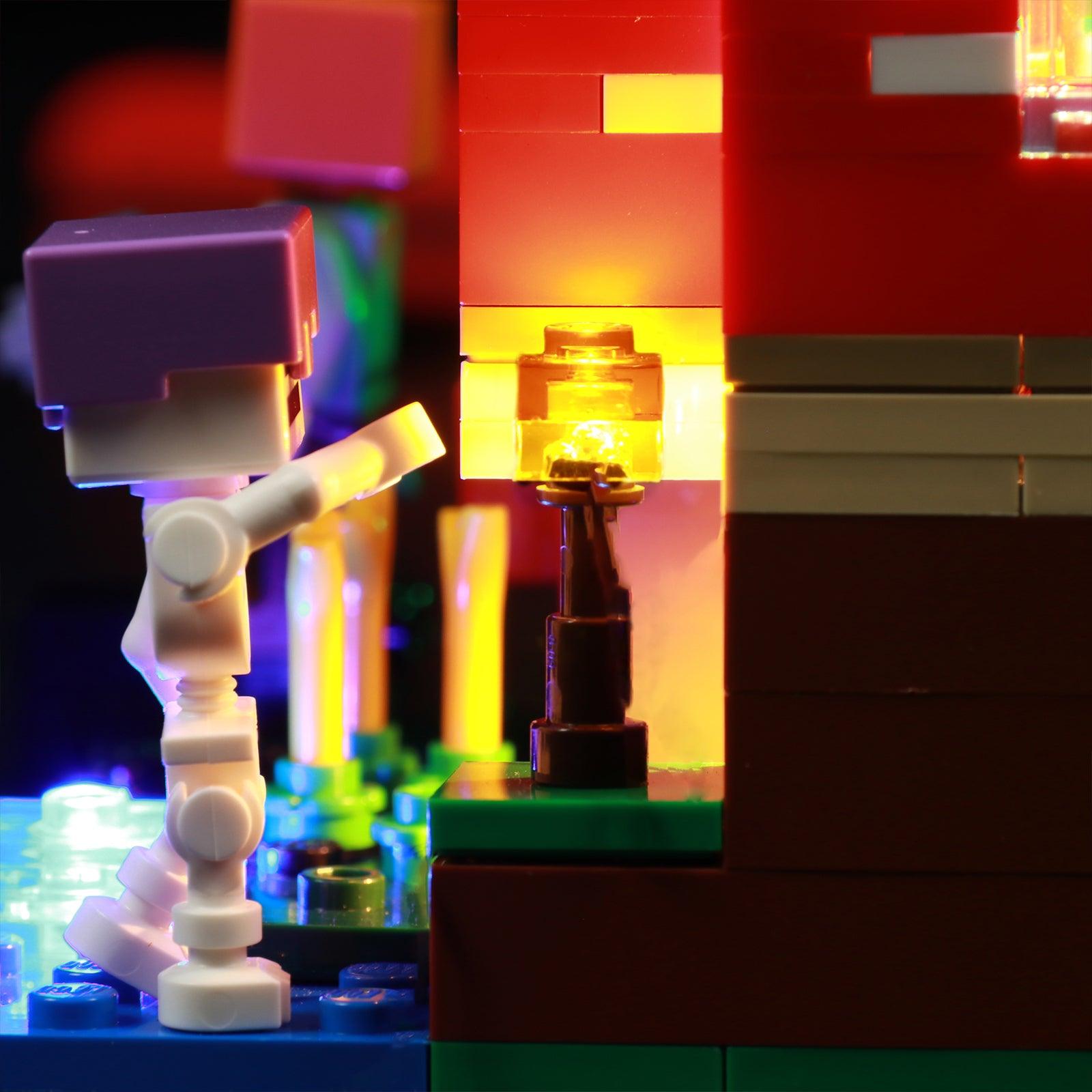 LEGO Minecraft Mushroom House 21179 Light Kit - DIY Building Blocks Lighting Set for Night Display & Gaming Room Decor