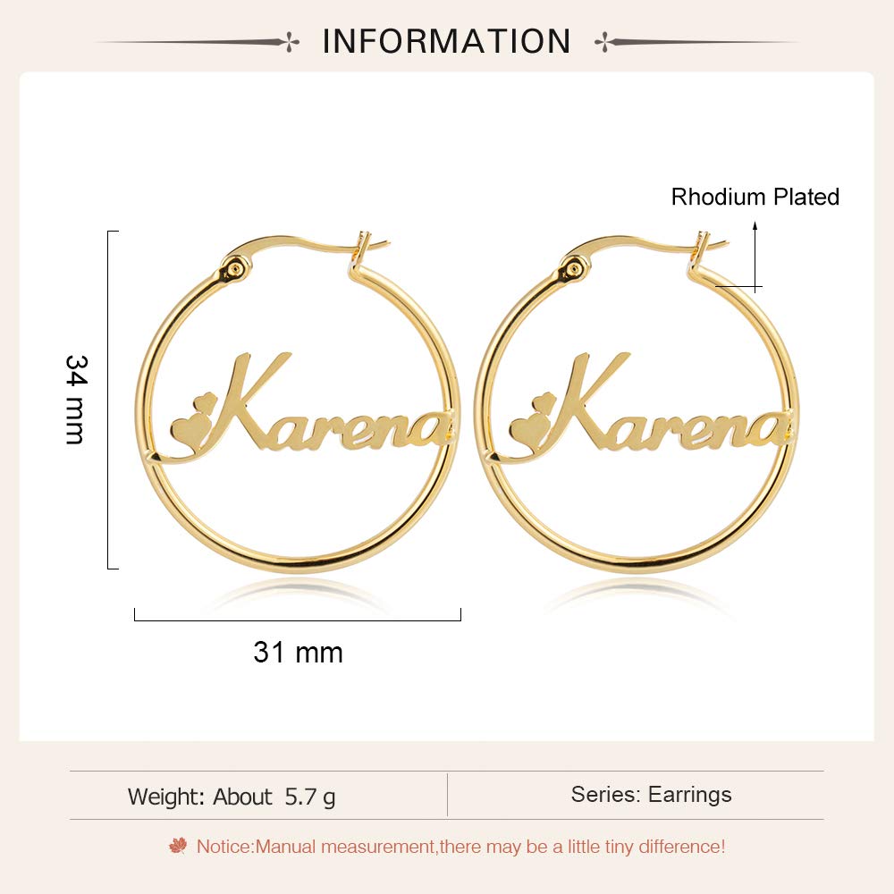 Custom Personalized Bamboo Hoop Earrings with Any Name - Oversized Big Hoop Earrings for Women, Wife, Mom, Daughter - Perfect for Birthday, Graduation, Hip-Hop Fashion & Gift Giving