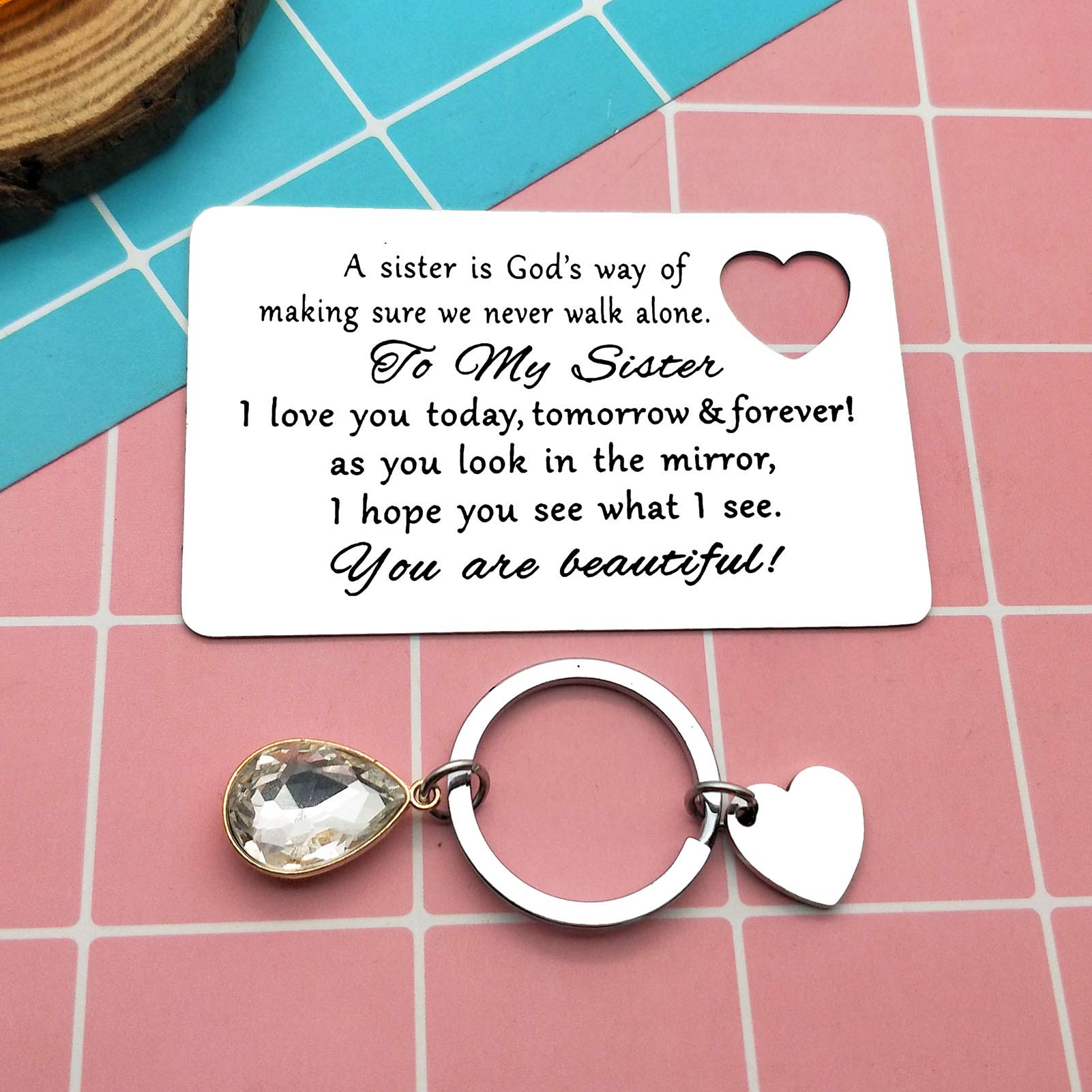 Best Sister Wallet Card - Thoughtful Gifts for Sisters from Brother or Sister | Soul Sister & Bestie Gift for Women | Birthday, Valentine's Day Present | Perfect for Everyday Carry, Special Occasions & Heartfelt Moments