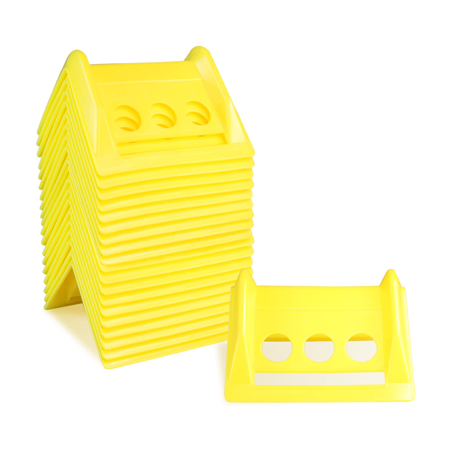ENJ 20 Pack Flatbed Edge Protector – Heavy Duty Plastic Corner Protectors for Up to 4 Inch Straps | Cargo Edge Guards for Trucking & Shipping | Yellow Flatbed Accessories for Secure Transport & Load Protection