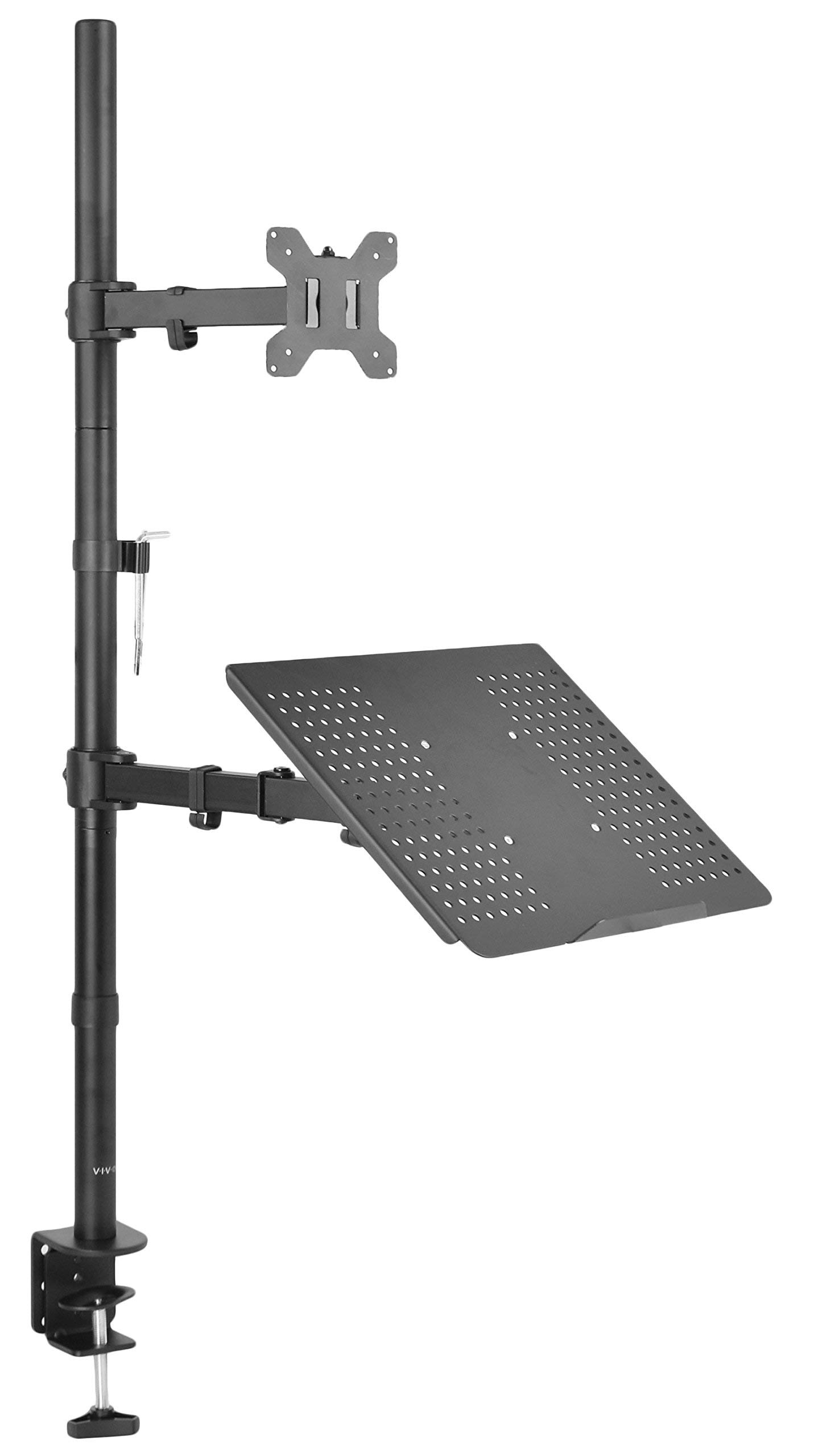 VIVO Adjustable Laptop and Monitor Stand for Desks - Extra Tall 13 to 32 Inch LCD Screen Mount, Fits 17 Inch Laptops (STAND-V012C) - Perfect for Home Office, Gaming Setup & Workspace Ergonomics