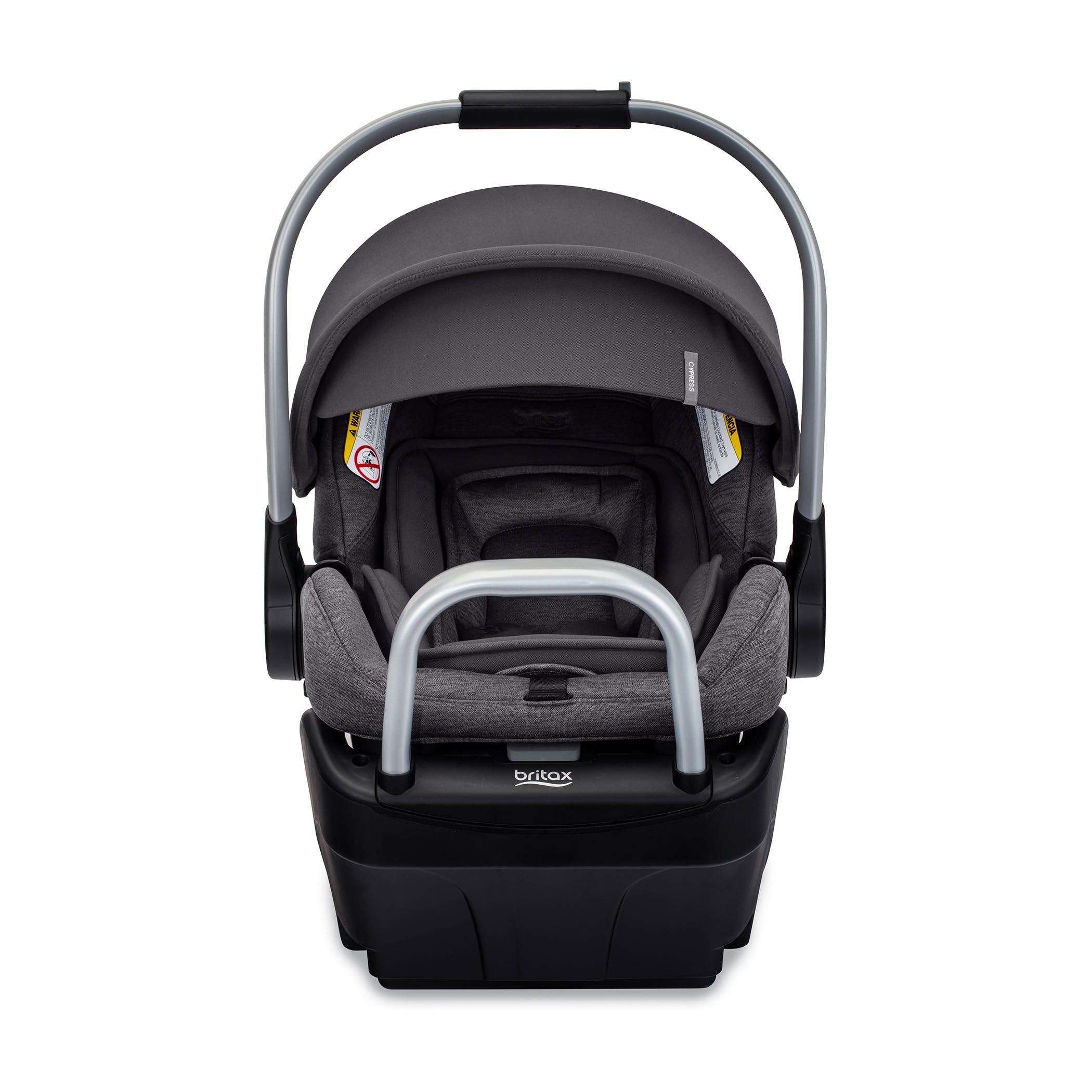 Britax Cypress Infant Car Seat - Rear Facing Baby Car Seat with Alpine Base & ClickTight Installation | Premium Soft Fabrics in Ponte Stone | Safe & Comfortable for Newborns to Toddlers | Perfect for Daily Commutes, Road Trips & Family Travel