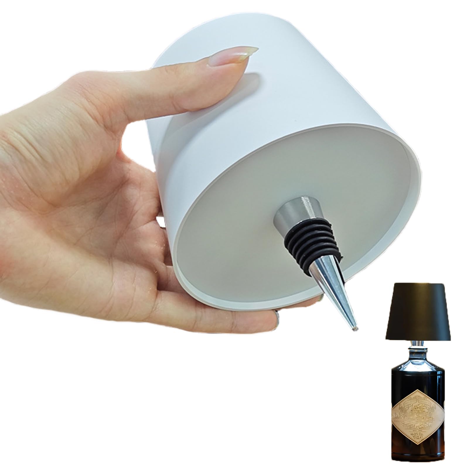 Pridola Wireless Bottle Lamp DIY Kit - RGB Touch Control, Portable Cordless Table Lamp with Breathing Light Mode, Perfect for Home Decor, Bars & Restaurants (White, 2024 New Model) | Ideal for Bedroom, Living Room, Wedding Decor & Gift Giving
