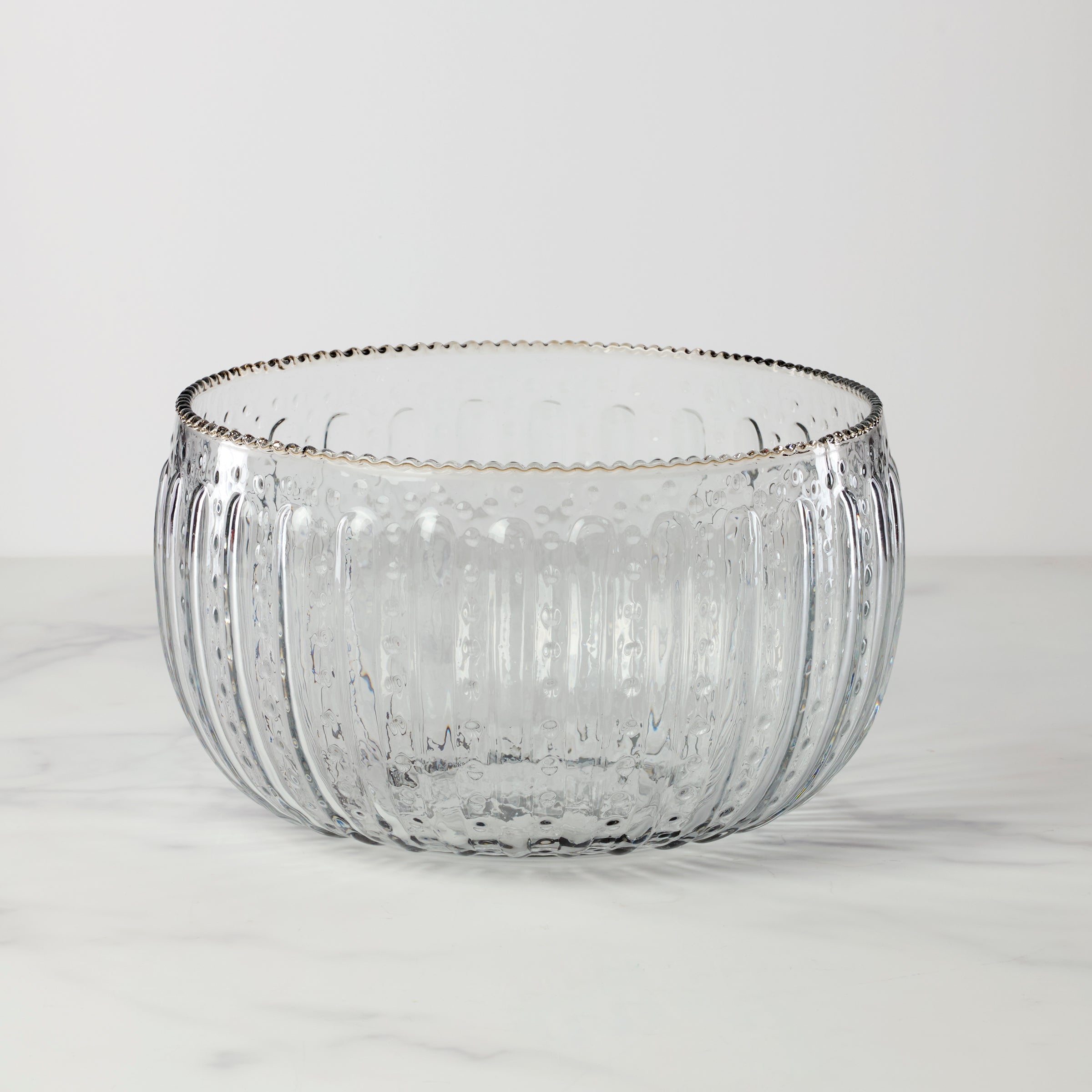Handmade Artisan Glass Bowl with Elegant Ruffle Design - Perfect for Fruit Display, Home Decor, and Wedding Centerpieces