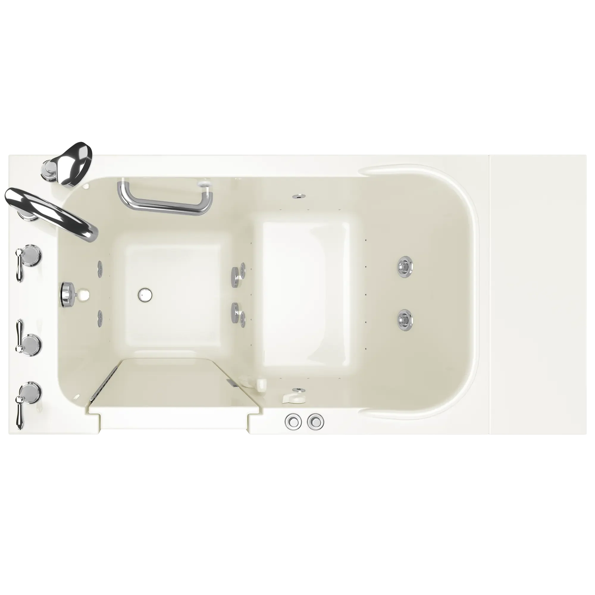 28x48 Inch Gelcoat Walk-In Bathtub with Air Spa & Whirlpool Systems | Left-Hand Drain Door | ADA Compliant | Perfect for Elderly & Mobility Needs | Relaxing Hydrotherapy at Home