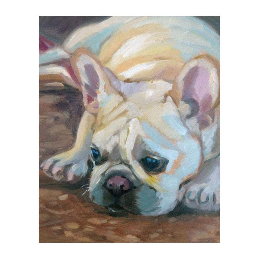 DIY Oil Painting by Numbers Kit for Kids & Adults - Boston Terrier Dog Art with Brushes | Beginner Friendly Paint by Number Set | Home Decor, Christmas Gifts & Wall Art