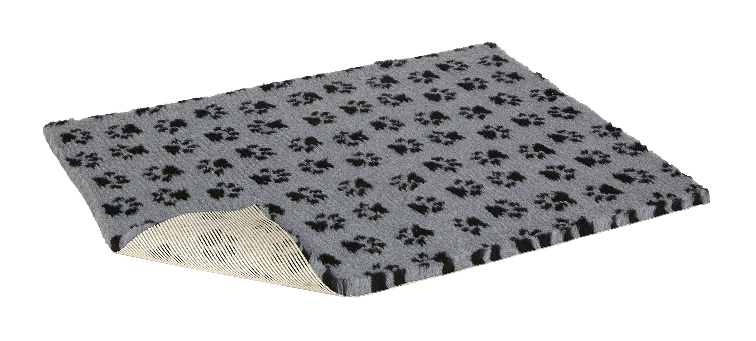 Premium Vetbed Pet Bedding for Dogs & Cats - Soft Grey with Black Paw Prints - Ideal for Kennels, Crates & Home Comfort