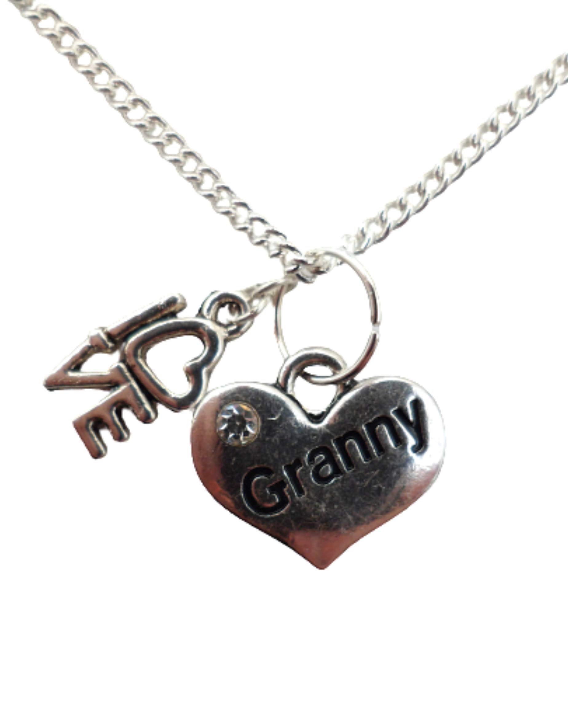 Sterling Silver Plated Heart Charm Necklace - Elegant Jewelry Gift for Grandma, Mother, Daughter | Perfect for Anniversaries, Birthdays & Special Occasions