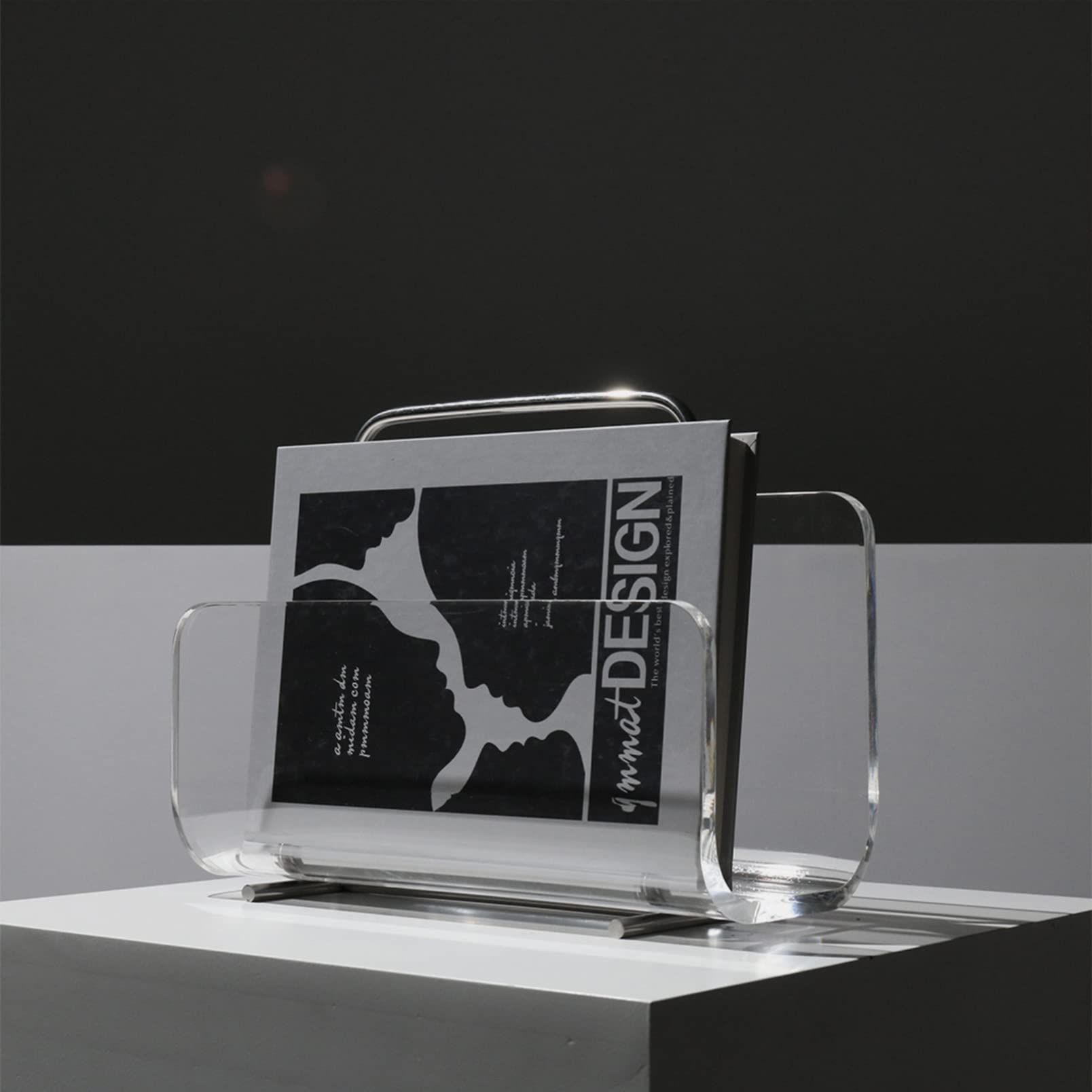 Clear Acrylic Magazine Holder & Book Organizer - Space-Saving Desk Rack for Magazines, Publications, Office, Reception & Waiting Room - Perfect Gift for Book Lovers & Home Office Decor
