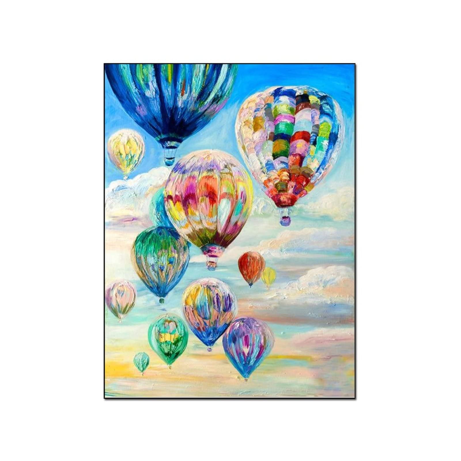 Hot Air Balloon Canvas Wall Art Print - 24x32 Inch (60x80cm) Framed Picture for Bedroom & Living Room Decor | Perfect for Home, Office & Gift Giving