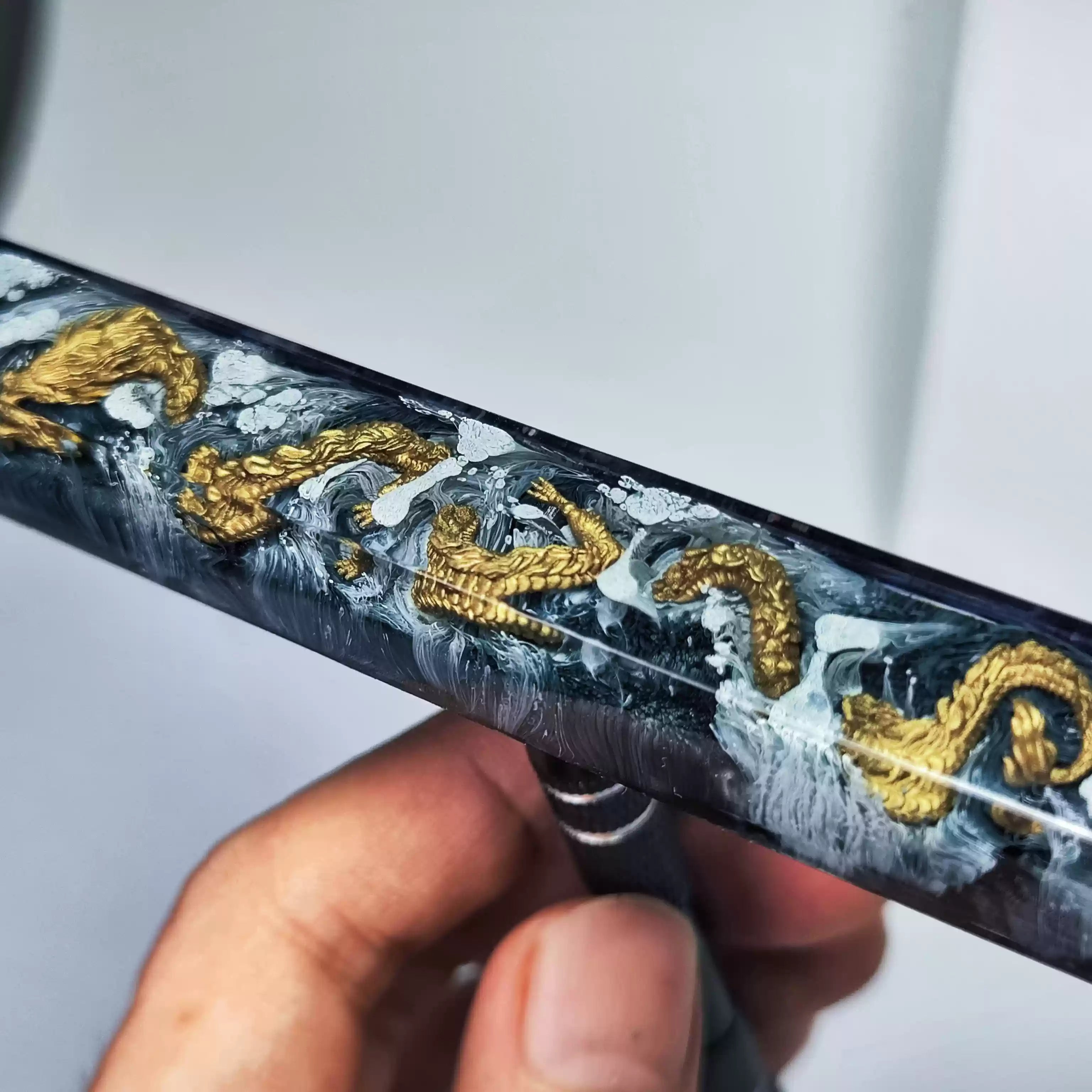 Premium Custom Resin Keycap - Black Gold Dragon Design for Mechanical Keyboards | Handcrafted Artisan Keycap for Gaming & Typing Enthusiasts | Perfect for PC, Mac & Custom Keyboard Builds