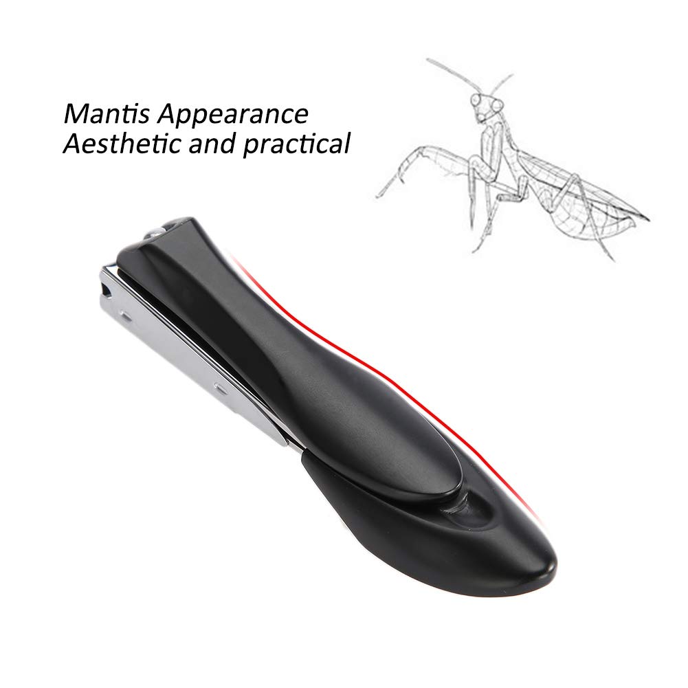 Premium Stainless Steel Nail Clippers Set with Gift Box - Professional Manicure & Pedicure Toenail Cutter (Mantis Design) for Men, Women & Kids - Perfect for Travel, Home Use & Gifts (S-Black)
