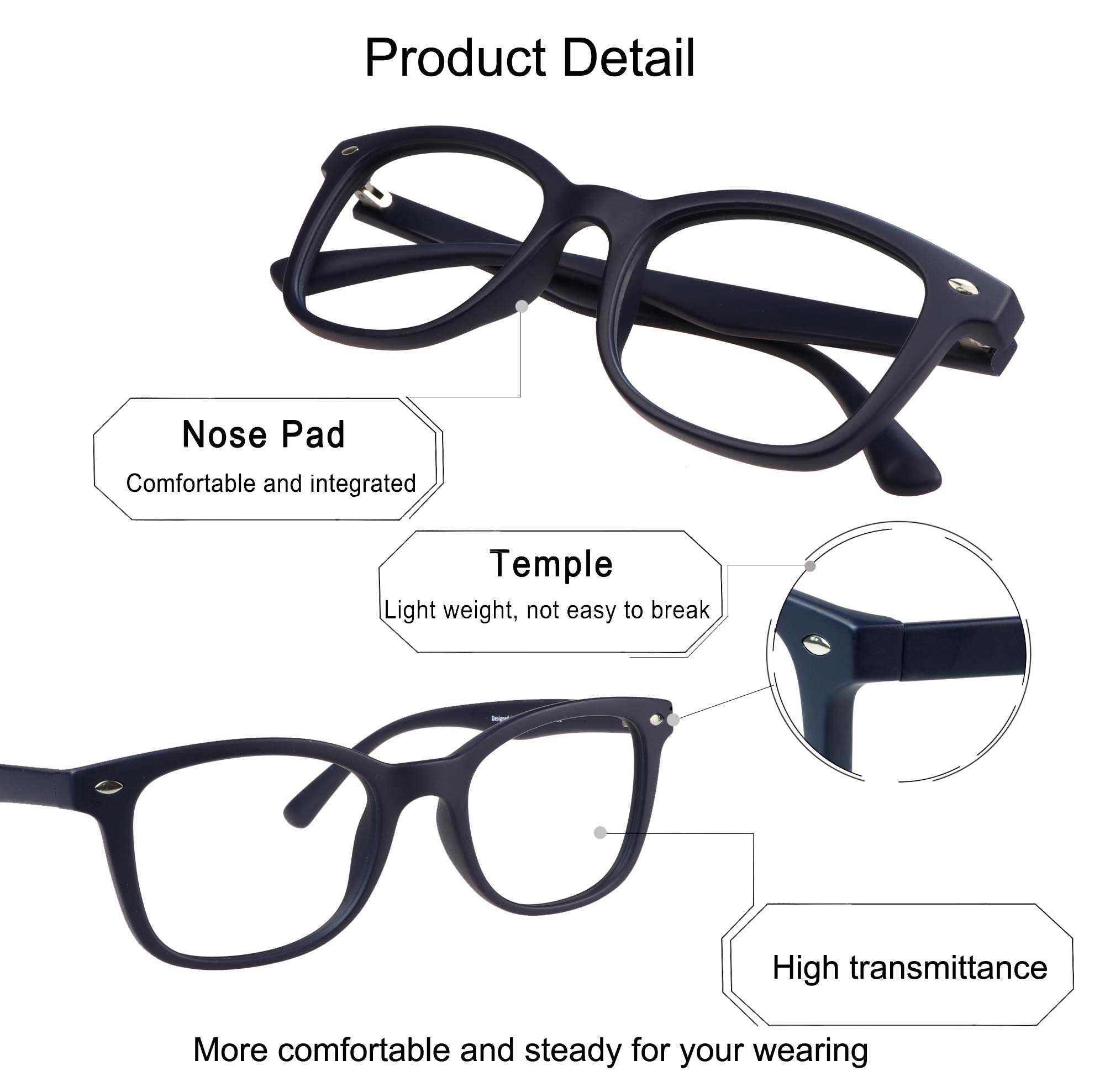 YEIN Blue Light Blocking Glasses - Photochromic Anti Eyestrain Computer & Reading Glasses for Women & Men - Perfect for Office Work, Gaming & Screen Time Protection