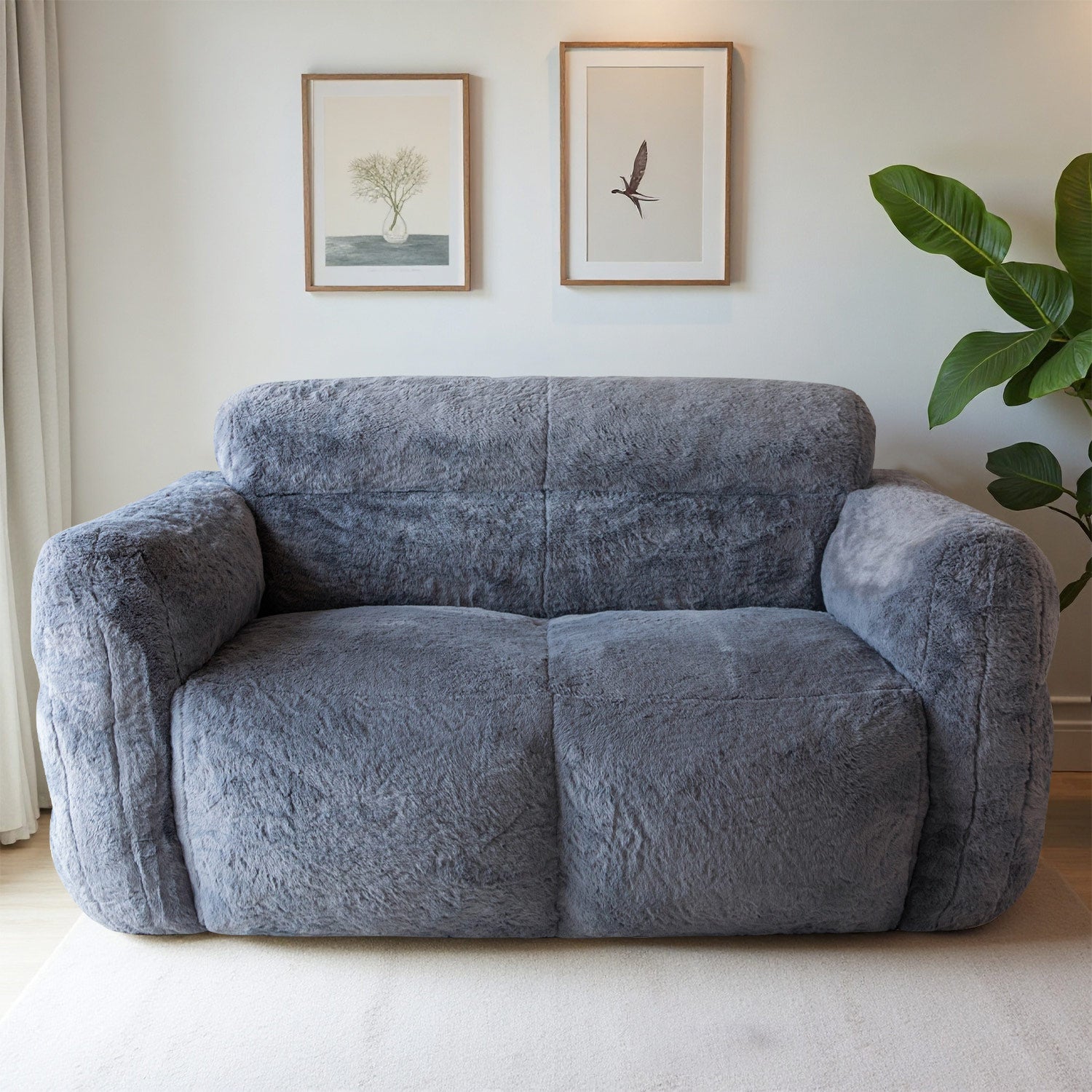 MAXYOYO Giant Bean Bag Chair - Ultra Soft Fluffy Bean Bag Couch for Living Room, Bedroom & Game Room - Dark Grey - Perfect for Relaxing, Lounging & Gaming