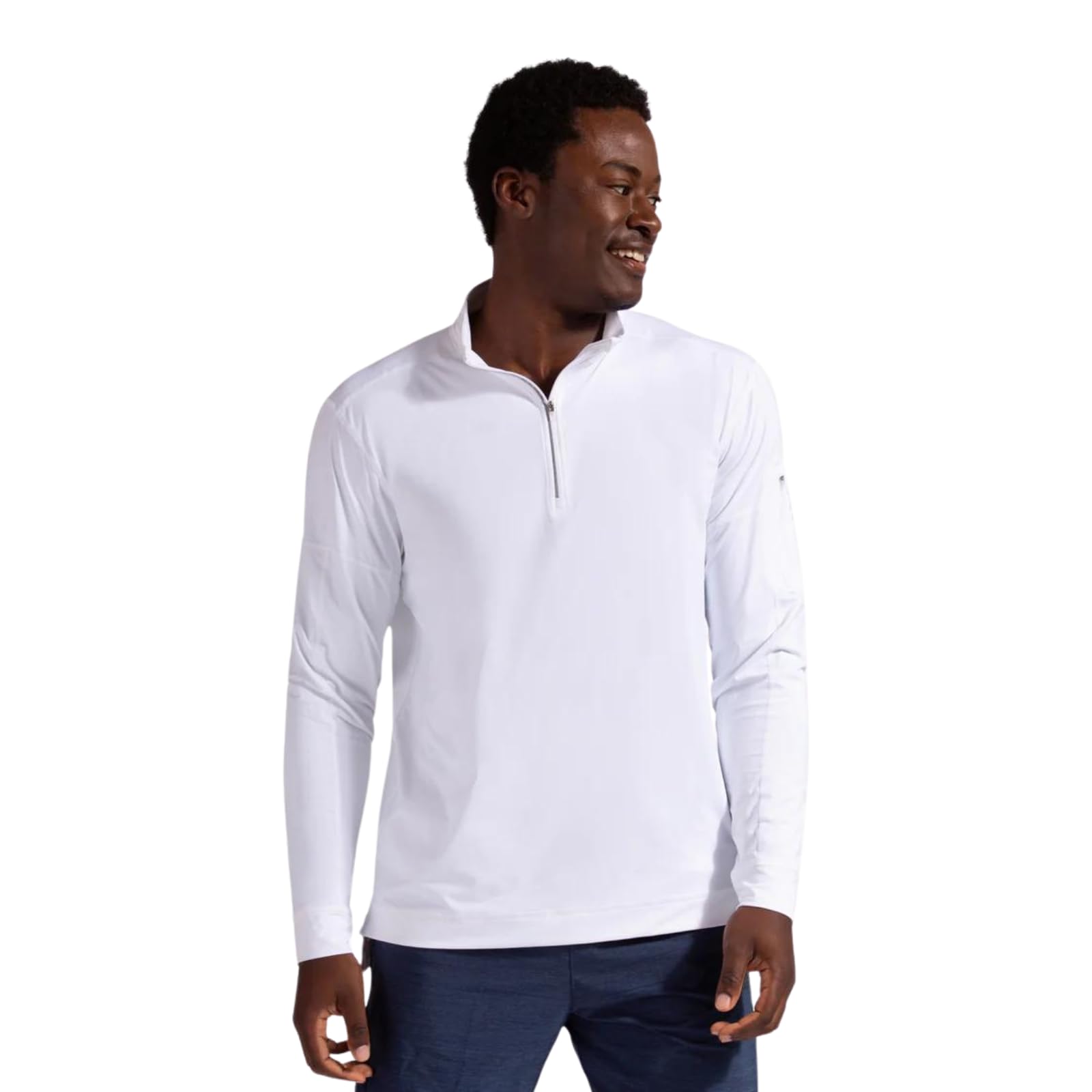 Men's UPF 50+ Sun Protection Mock Zip Active Top - Lightweight Quick-Dry UV Shirt for Hiking, Running & Outdoor Sports