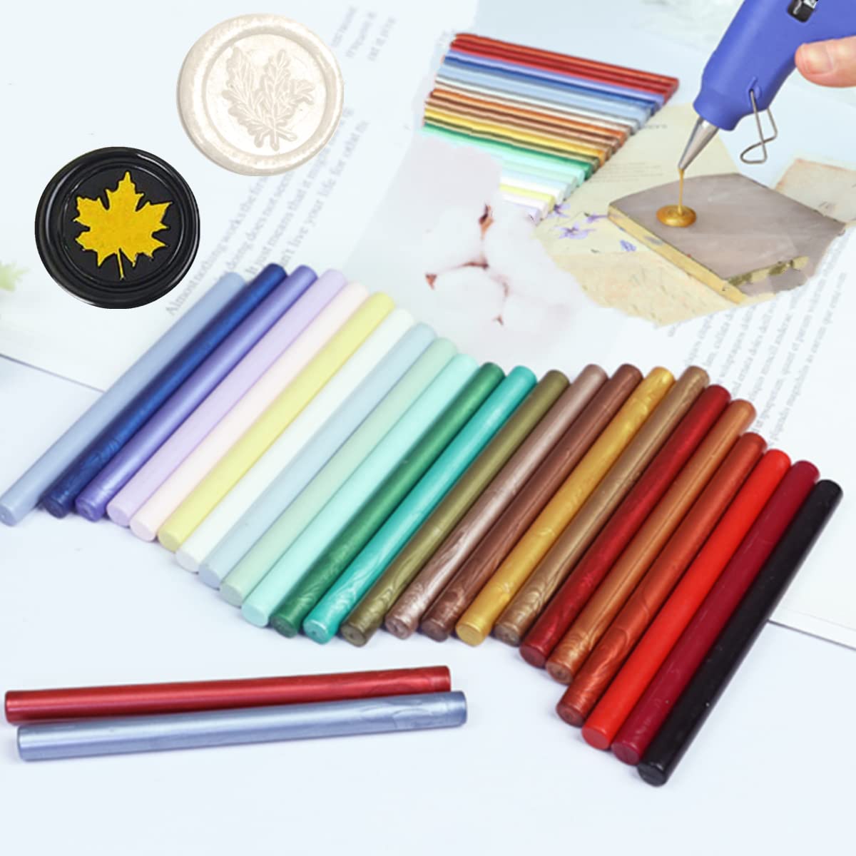 ONWINPOR 8PCS Red Wax Sealing Sticks for Wax Seal Stamp - 0.43