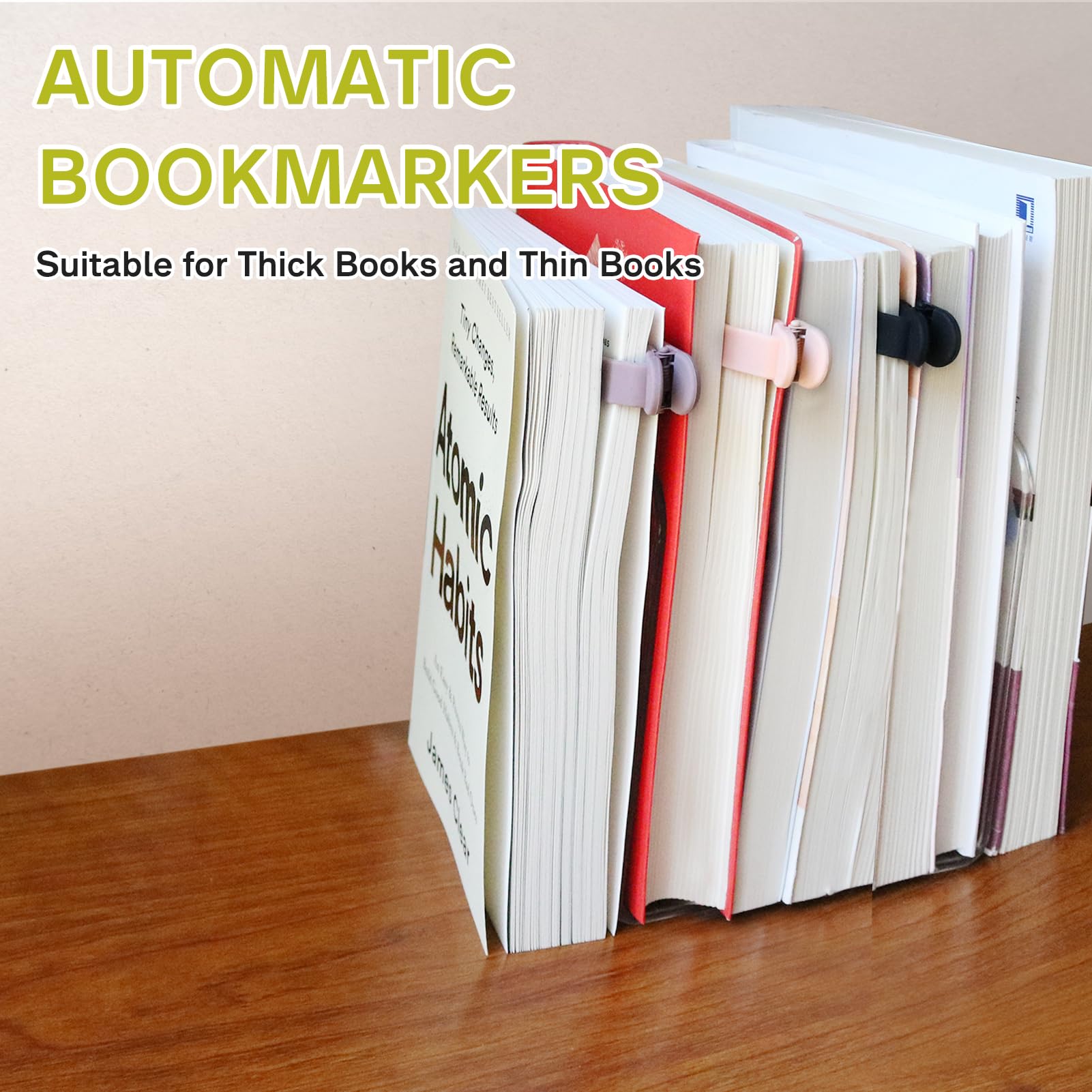 SMUK 3-Piece Automatic Silicone Bookmark Set - Cute & Unique Reading Accessories for Women, Men, Kids & Book Lovers - Perfect Gift for Readers & Bookworms - Ideal for Novels, Textbooks, Journals & Bible Study