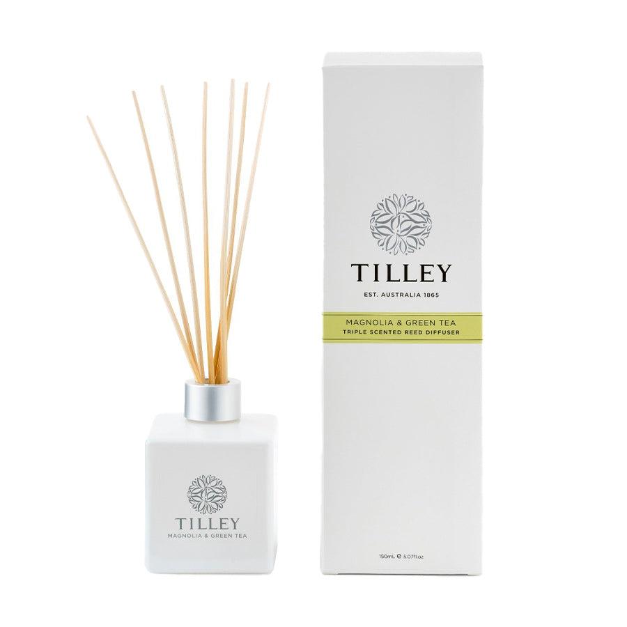 Tilley Diffuser - Magnolia & Green Tea Scented Aromatherapy Essential Oil Diffuser for Home, Office, Spa | Relaxing & Stress Relief | Perfect for Bedroom, Living Room, Yoga Studio
