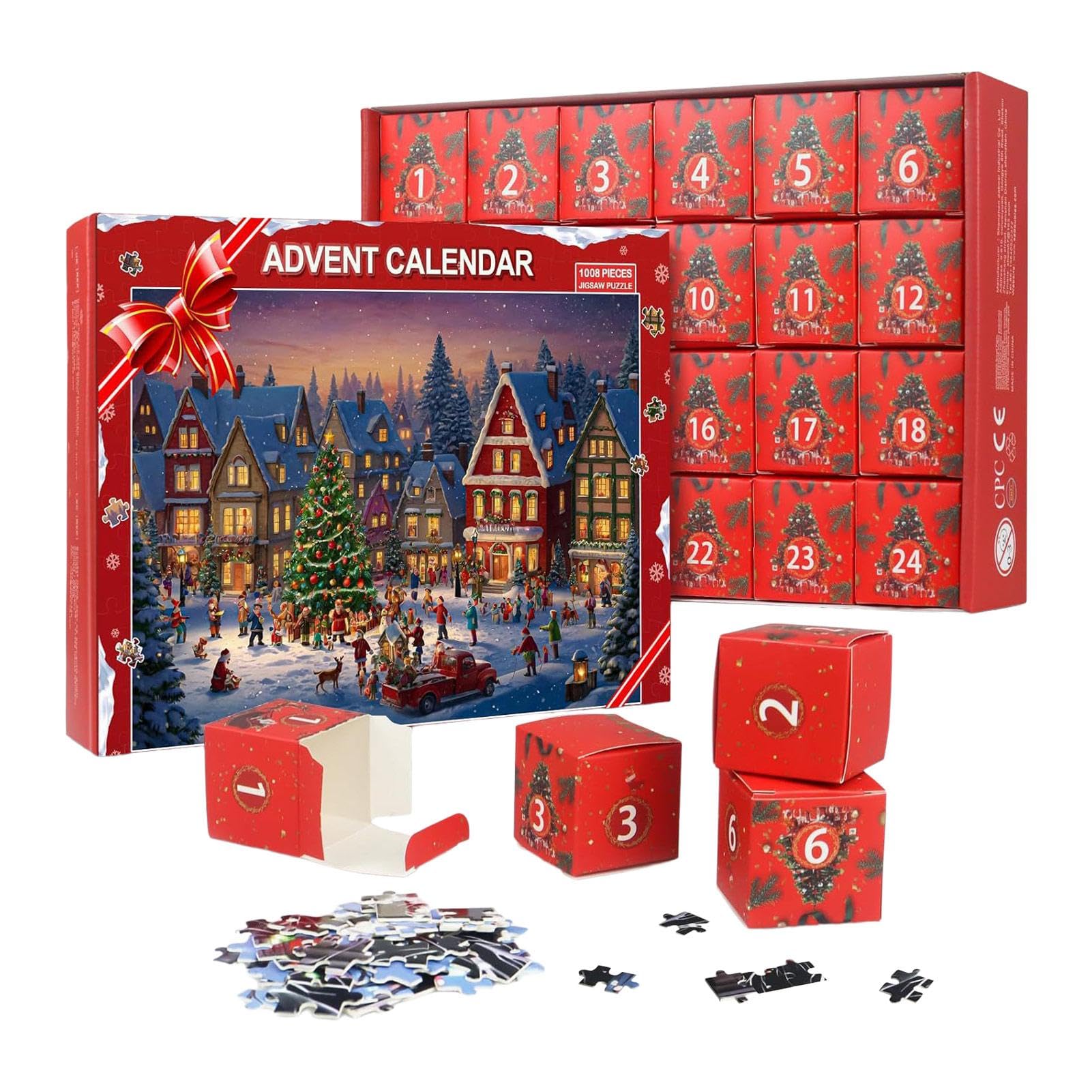 Sollee 24-Day Christmas Countdown Advent Calendar Puzzle Game - Fun Family Activity for Kids & Adults - Perfect Holiday Tradition Gift for Boys, Girls & Families | Christmas Eve Countdown, Gift Exchange, Family Bonding Time