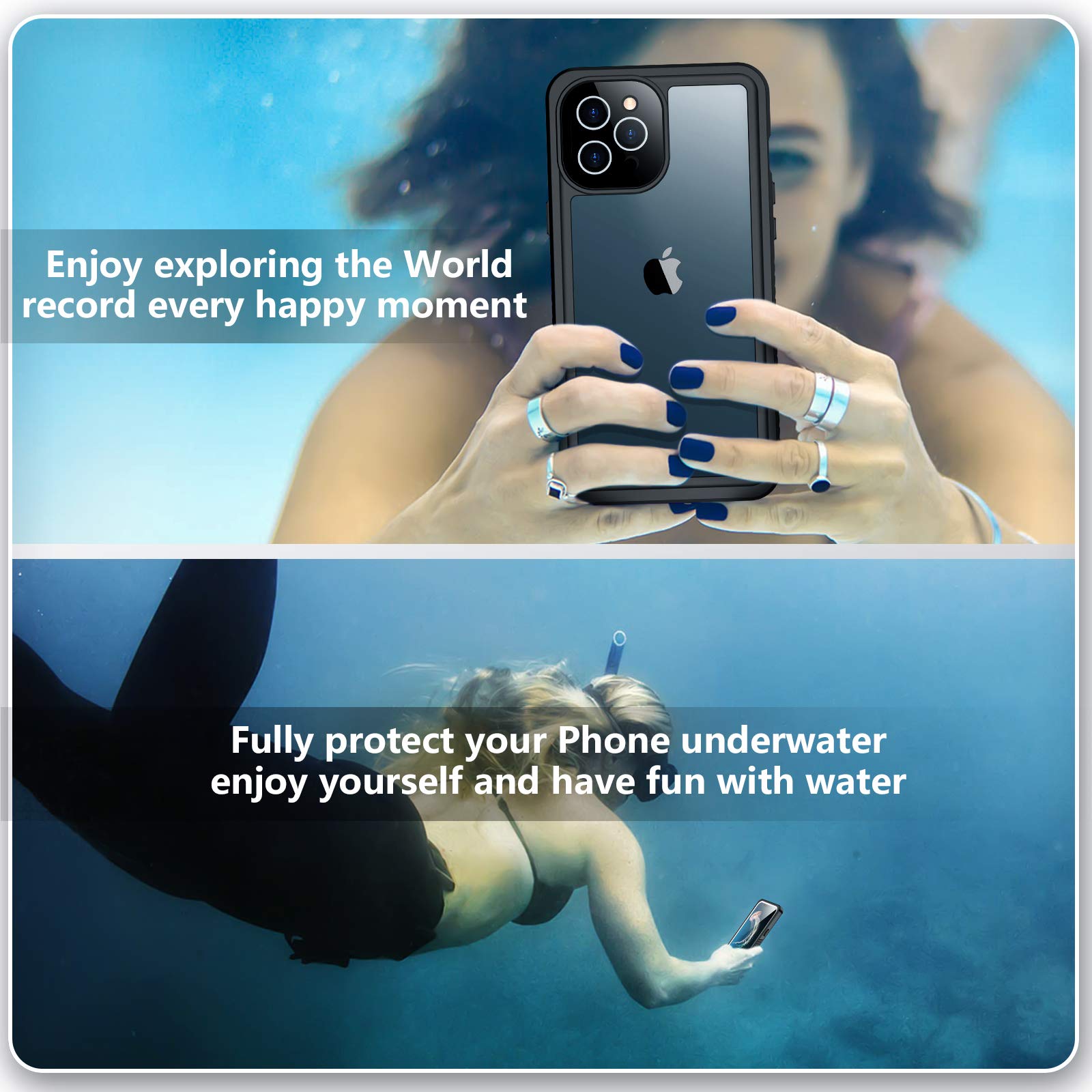 SPIDERCASE Rugged Waterproof iPhone 12 Pro Max Case with Built-in Screen Protector | Shockproof Full Body Protection for 6.7