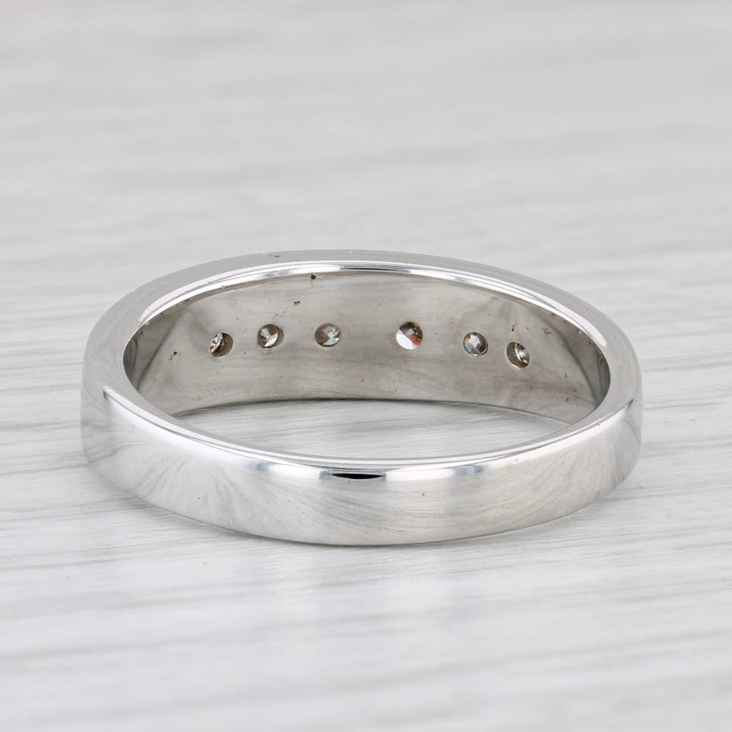 0.40ctw Diamond Men's Wedding Band Ring - 14k White Gold Size 10-10.25 - Perfect for Engagement, Anniversary & Special Occasions
