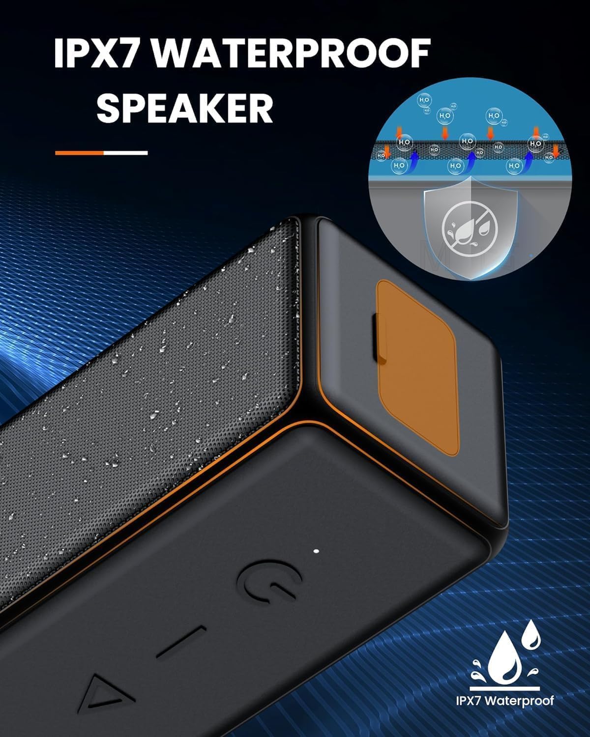 Raymate Bluetooth Speaker - 30W HiFi Stereo Sound with DSP, IPX7 Waterproof, Wireless Bluetooth 5.0, 1000min Playtime - Portable Speaker for Home, Outdoor, Party, Beach, Camping & Travel