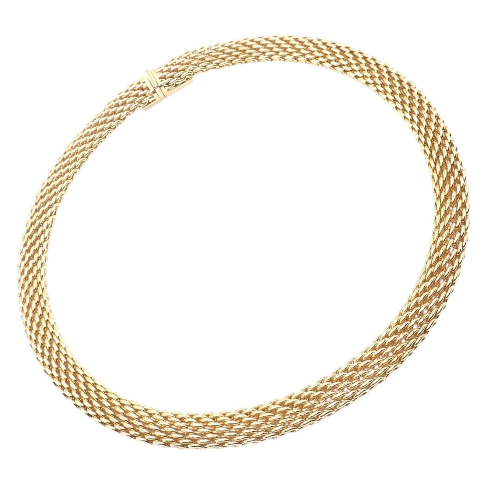 Authentic Tiffany & Co 18K Yellow Gold Somerset Mesh Heavy Necklace 89.3g | Luxury Jewelry for Women, Perfect for Weddings, Anniversaries & Special Occasions