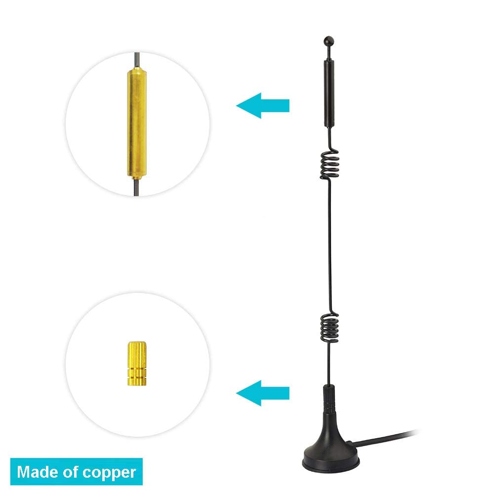Bingfu 9dBi Dual Band WiFi Antenna 2.4GHz 5GHz 5.8GHz with Magnetic Base SMA Male Connector for Wireless Security Cameras, Surveillance Systems, Vehicle Backup Cameras & Reversing Monitors - Perfect for Home Security, Truck Trailers, and Rear View Monitoring