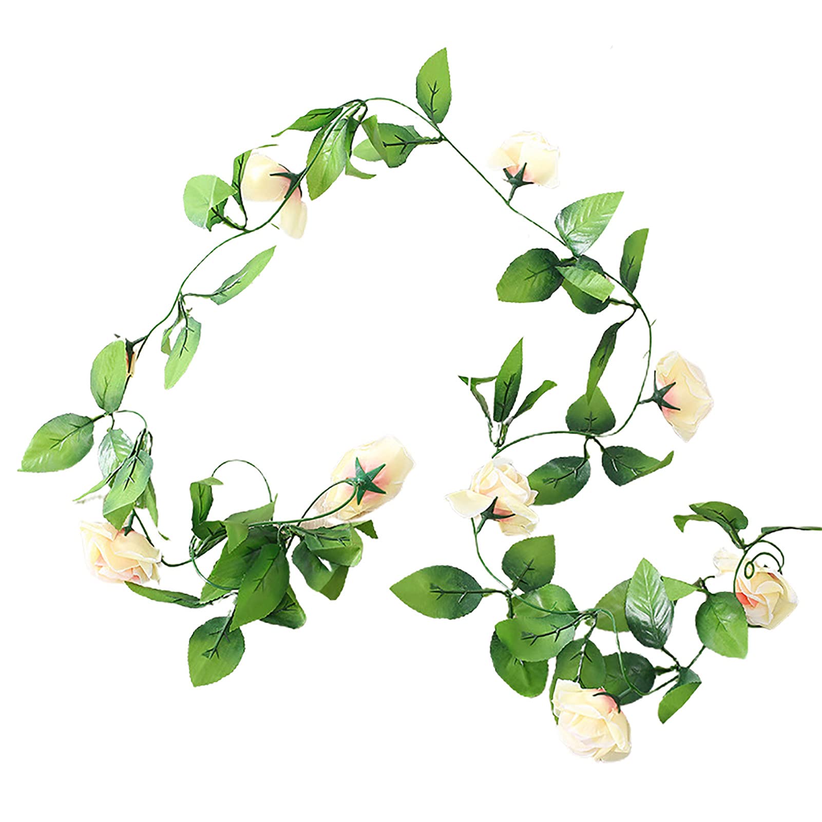 Artificial Silk Rose Ivy Garland - Hanging Floral Wall Decor for Wedding, Home & Party Decoration | Faux Flower Arrangement for Indoor & Outdoor Use