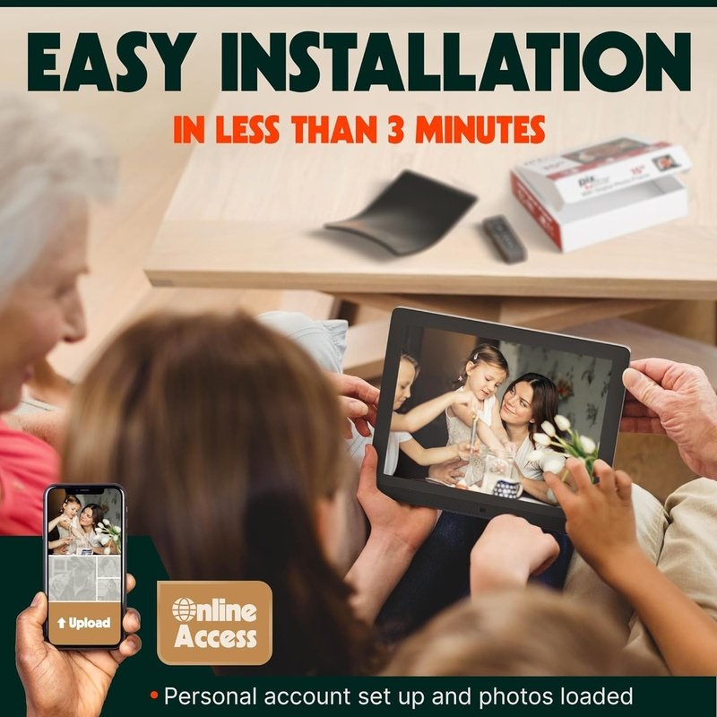 Pix Star WiFi Digital Picture Frame - 10.1 Inch HD Display, Cloud & App Control, Share Photos Remotely - Perfect for Home, Office & Gifts