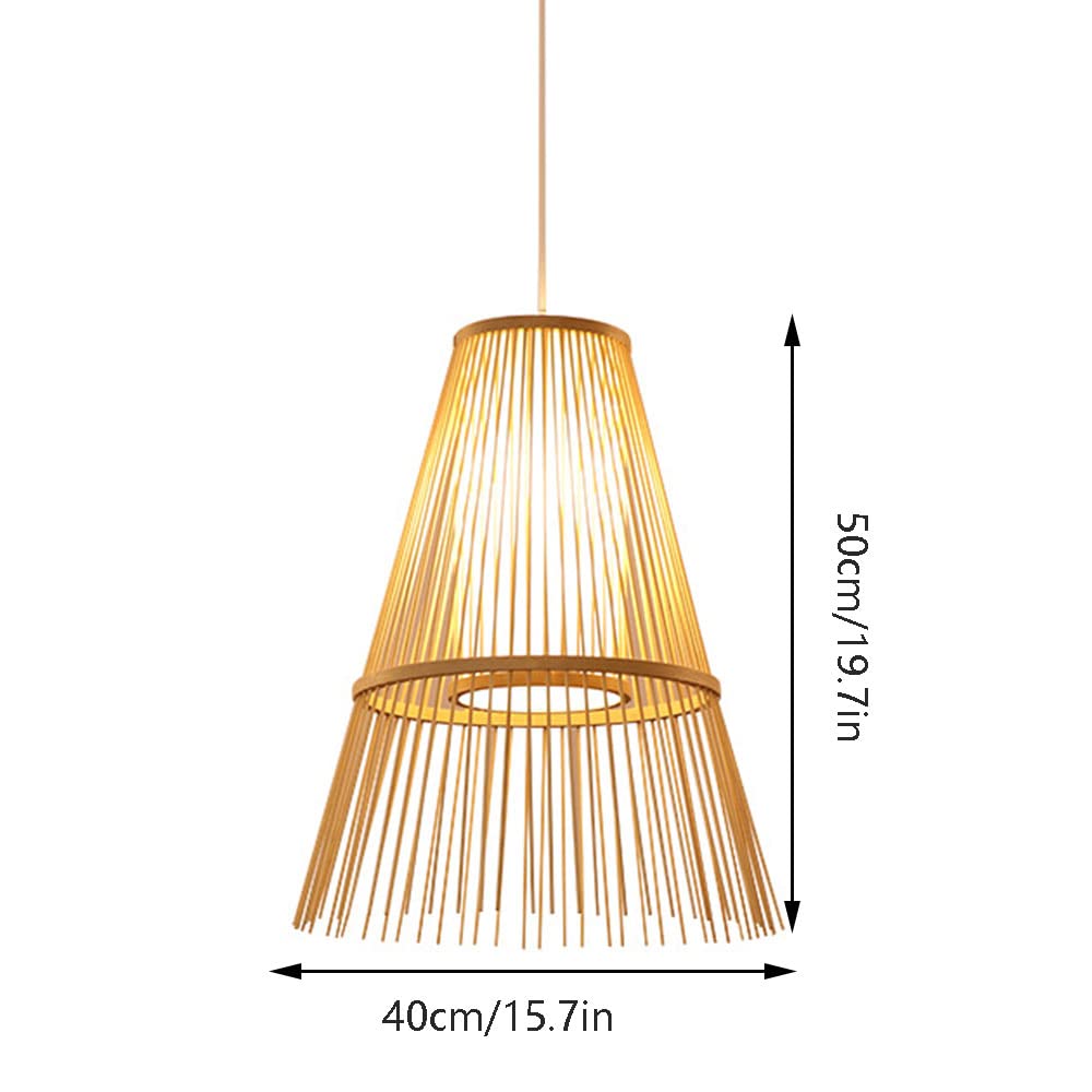 Handmade Natural Bamboo Ceiling Hanging Lamp - Antique Woven Pendant Light Shade, Industrial Chandelier Lighting Fixture for Cafe, Bar, Restaurant & Home Decor | Perfect for Boho, Farmhouse, and Rustic Interior Design