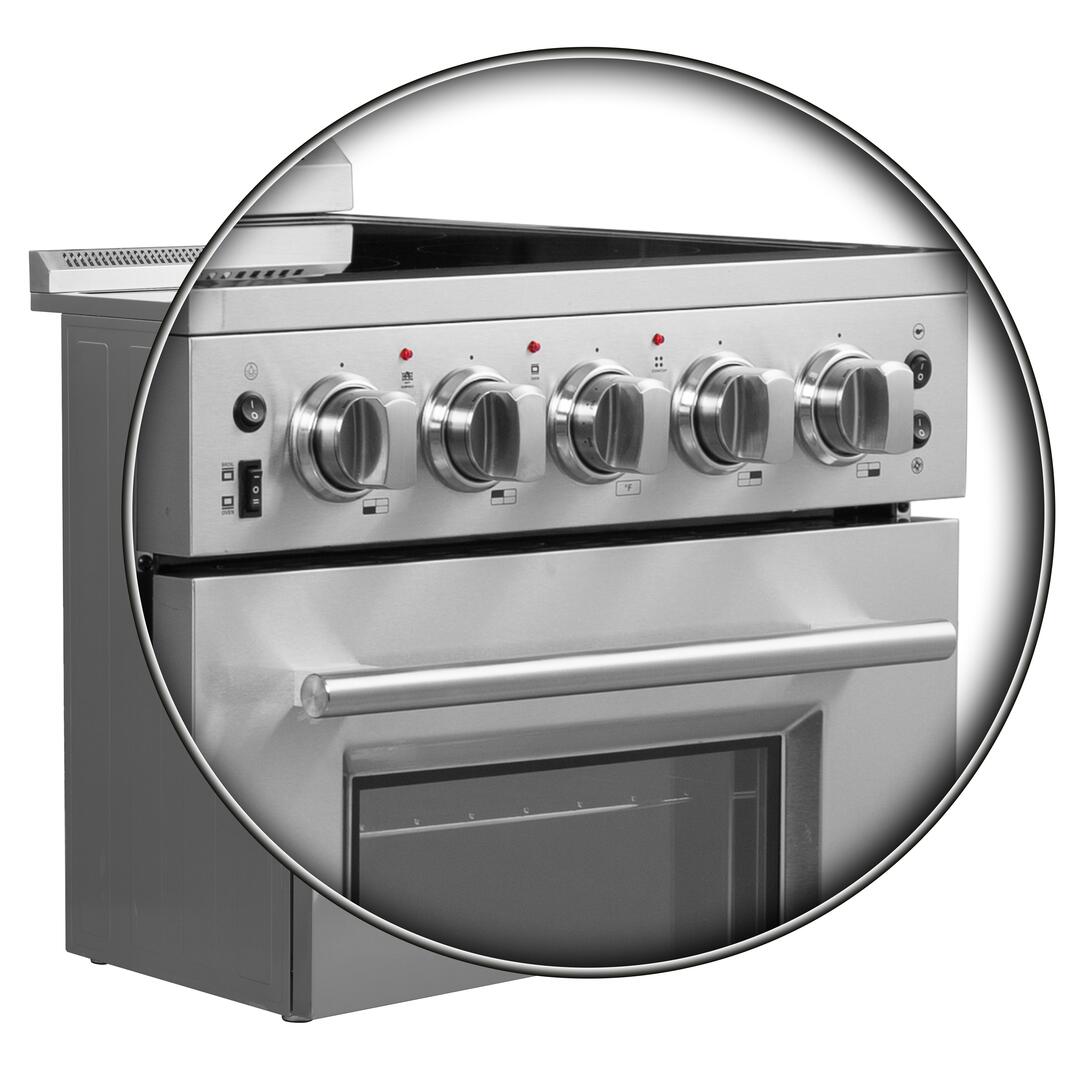 Forno 24 Inch Pro Style Electric Range with 4 Burners - Stainless Steel Stove for Home Kitchen, FFSEL6069 24 | Perfect for Cooking, Baking & Family Meals