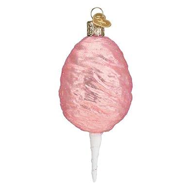 Old World Christmas Cotton Candy Ornament - Handmade Glass Blown Holiday Tree Decor for Christmas, Xmas, Winter Celebrations - Perfect for Home, Office, Party & Gift Giving