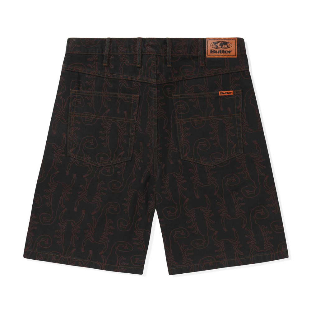 Butter Goods Scorpion Washed Black Denim Shorts for Men - Stylish & Comfortable for Summer Outfits and Casual Wear