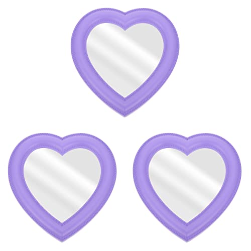 3 Pack Heart-Shaped Wall Mounted & Desktop Makeup Mirror for Women - Portable Vanity Mirror with Stand for Home, Bathroom, and Travel Use
