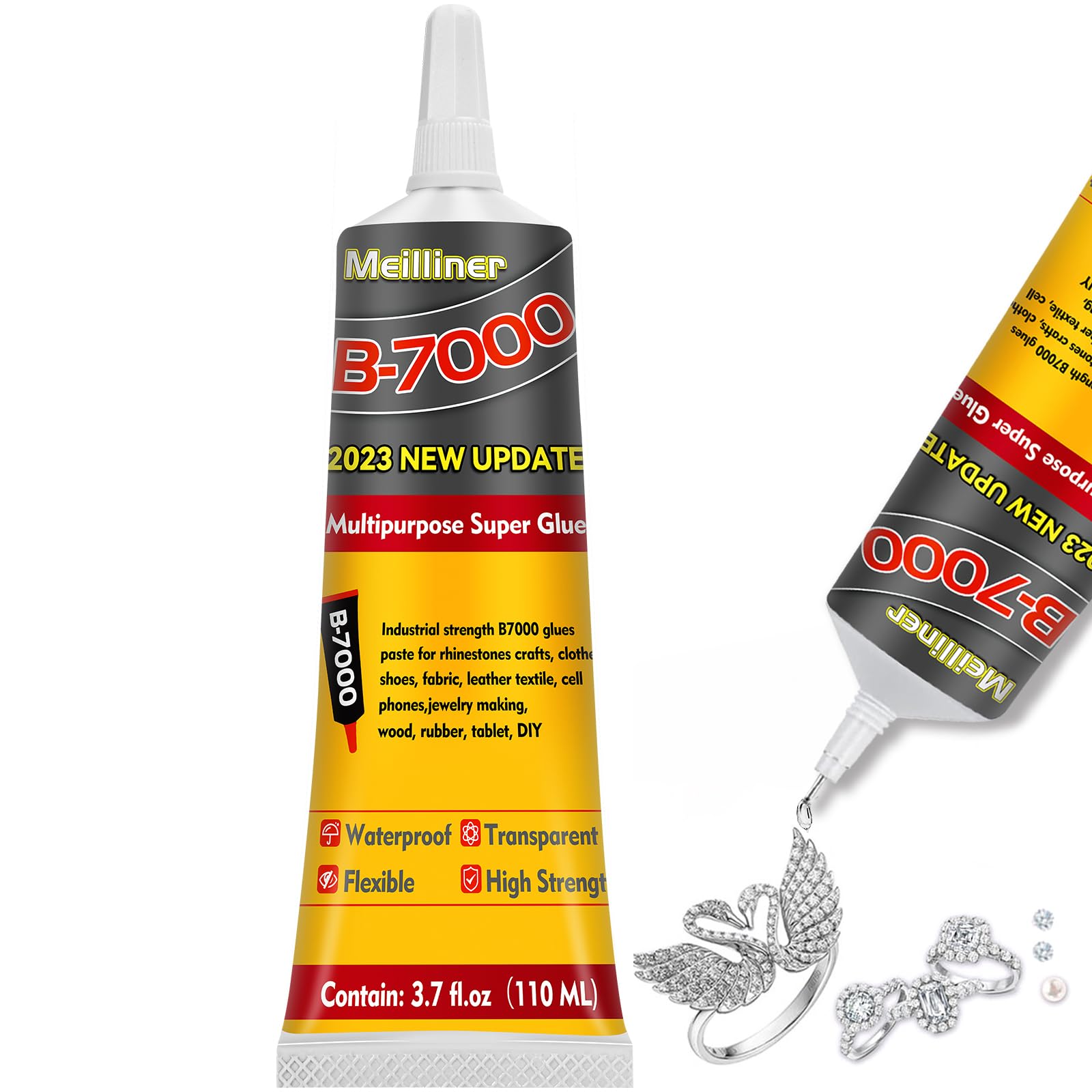B7000 Clear Jewelry Glue - Strong Multi-Purpose Craft Adhesive for Rhinestones, Metal, Wood & Glass - 0.9 fl oz with Precision Tip - Perfect for DIY Jewelry Making, Nail Art, Photo Charms, Fabric Crafts & Home Decor Repairs - Ideal for Crafting, Scrapbooking & Small Household Fixes - Great for Jewelry Repair, DIY Projects, and Arts & Crafts - Use for Wedding Invitations, Gift Wrapping, School Projects & Holiday Decorations