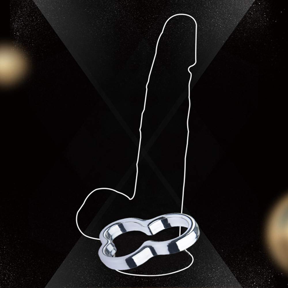 Stainless Steel Scrotum Stretcher & Cock Ring Set for Men - Testicular Weight Pendant, Delay Ejaculation Training - Perfect for BDSM, Sensual Play & Couples Intimacy Enhancement