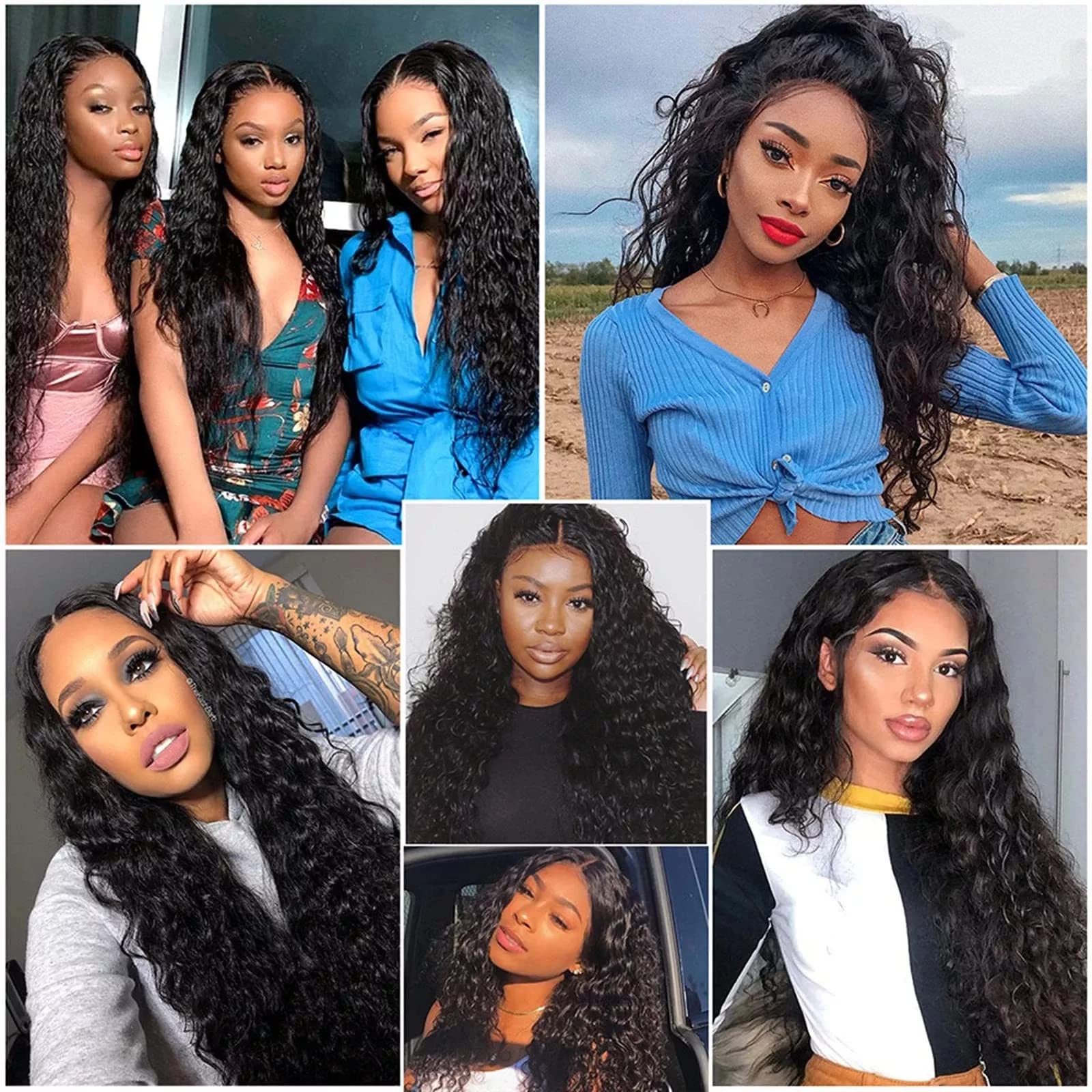 13x4 Water Wave Lace Front Wigs Human Hair - Pre Plucked with Baby Hair 180% Density Natural Black 22 Inch for Black Women | Perfect for Daily Wear, Parties & Special Occasions