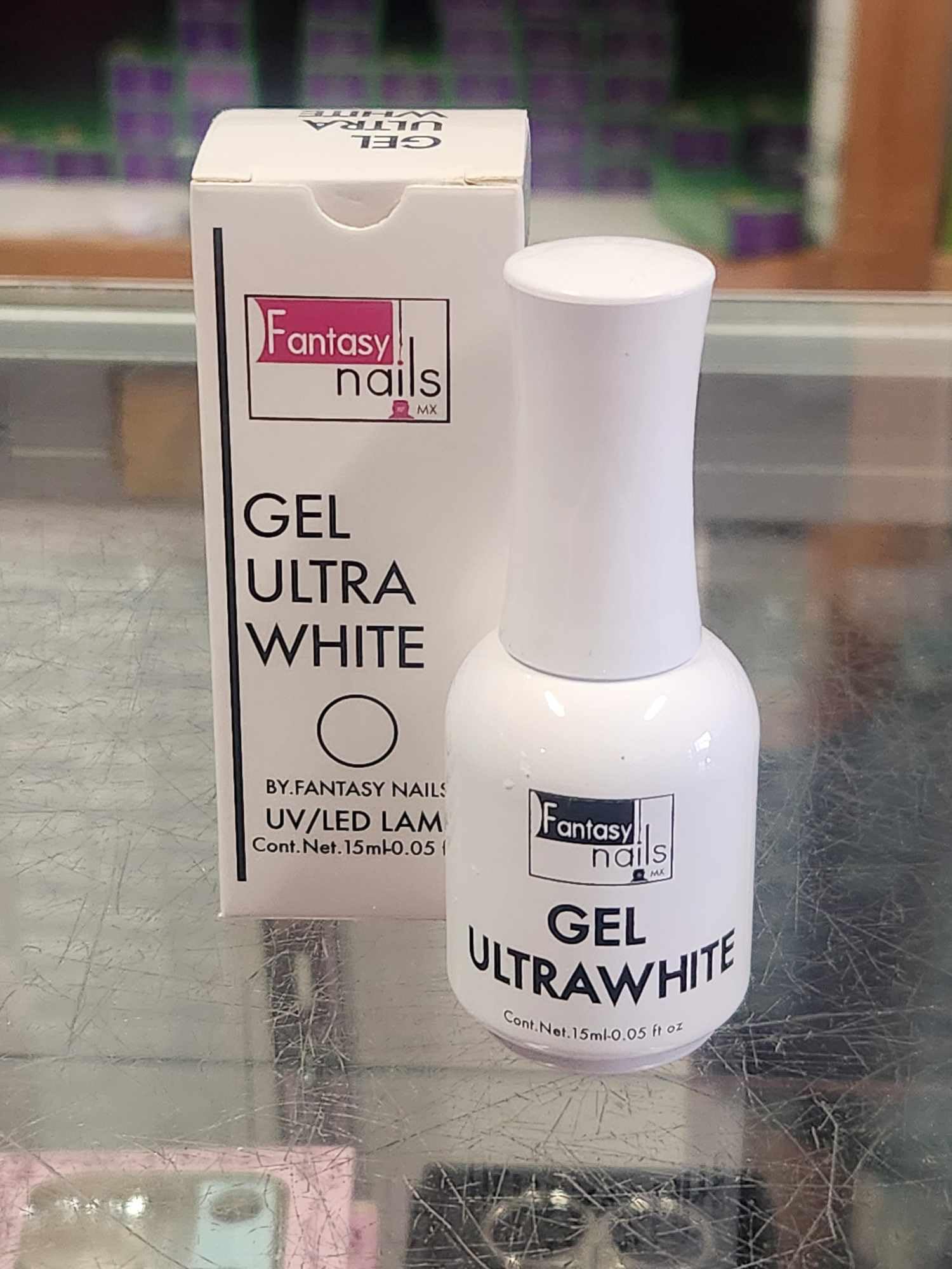 Fantasy Nails Gel Polish - Ultra White 15ml Professional Nail Art Gel for Manicures & Pedicures | Perfect for Salon, Home Use & Special Occasions
