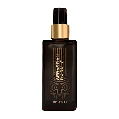 Sebastian Professional Dark Oil Lightweight Hair Oil with Jojoba & Argan Oil - Hydrating Treatment for Dry, Damaged Hair - Perfect for Daily Use, Styling & Heat Protection