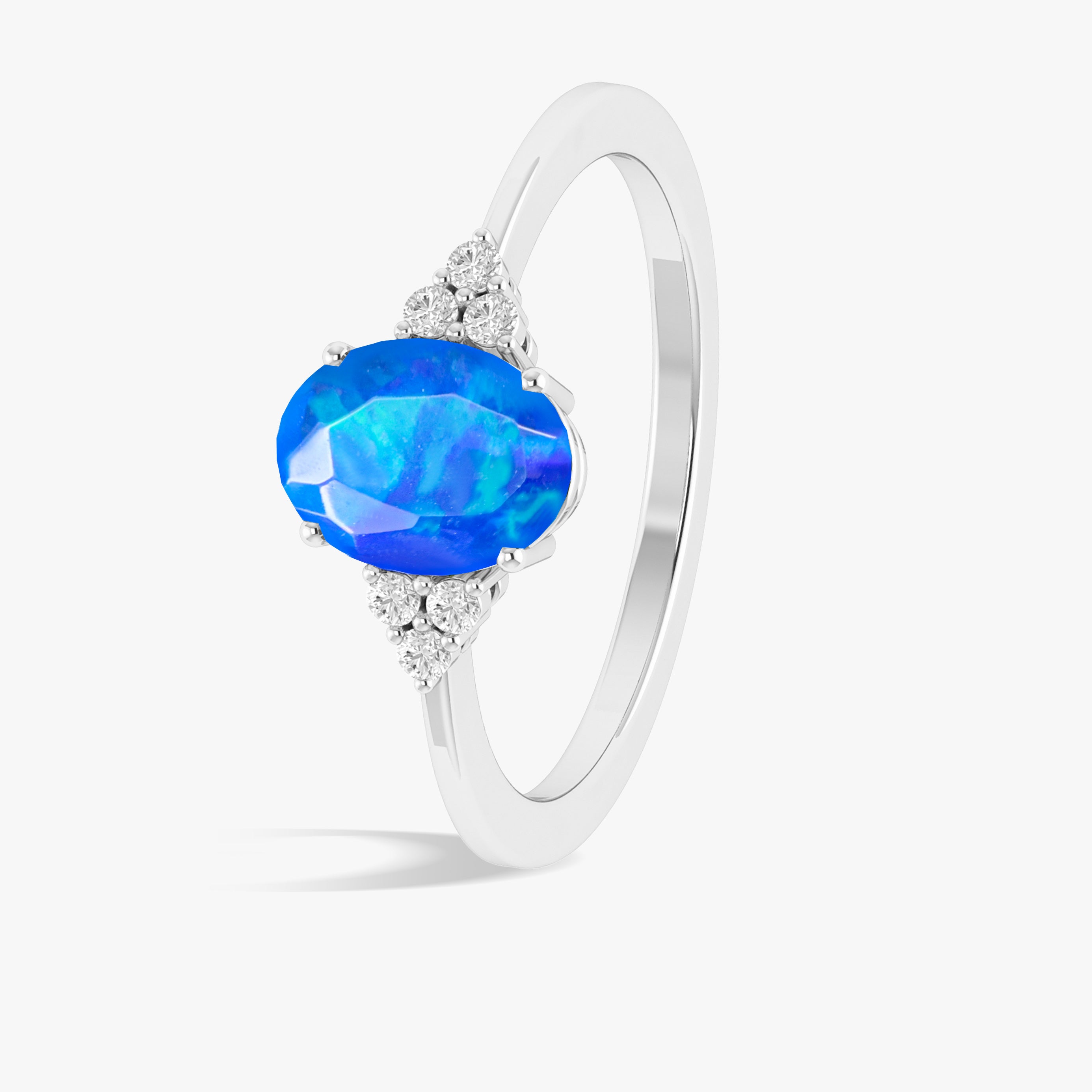 Natural Opal Gemstone Dainty Ring for Women - Elegant 925 Sterling Silver Minimalist Jewelry for Everyday Wear & Special Occasions