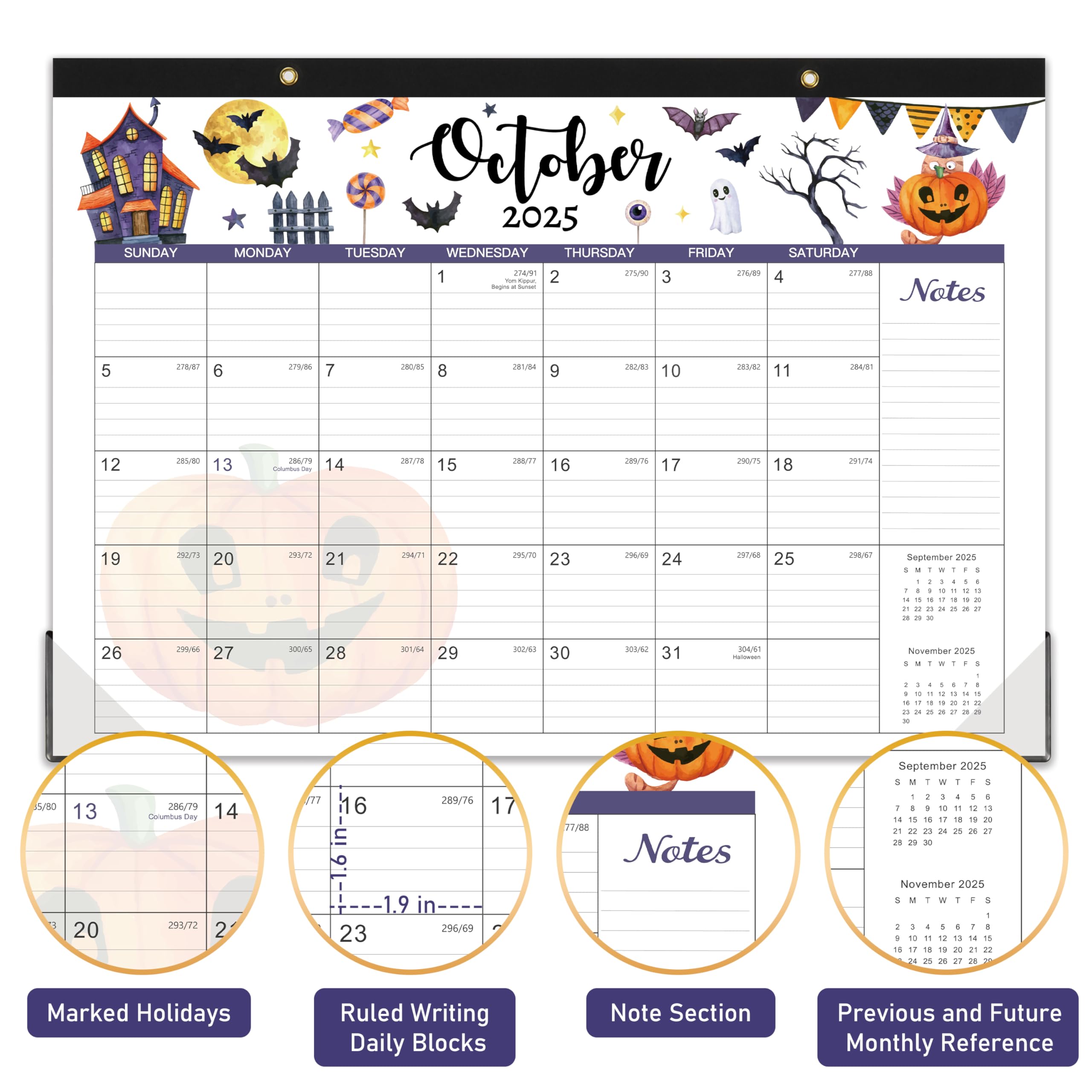 2025-2026 Desk Calendar | 18 Month Planner from July 2025 to December 2026 | 17