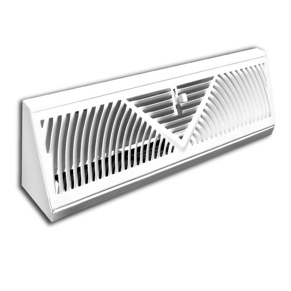 Truaire 15-Inch C115SW White Powder Coated Floor Baseboard Diffuser with Duct Opening Measurements - Perfect for HVAC Airflow Control in Homes & Offices