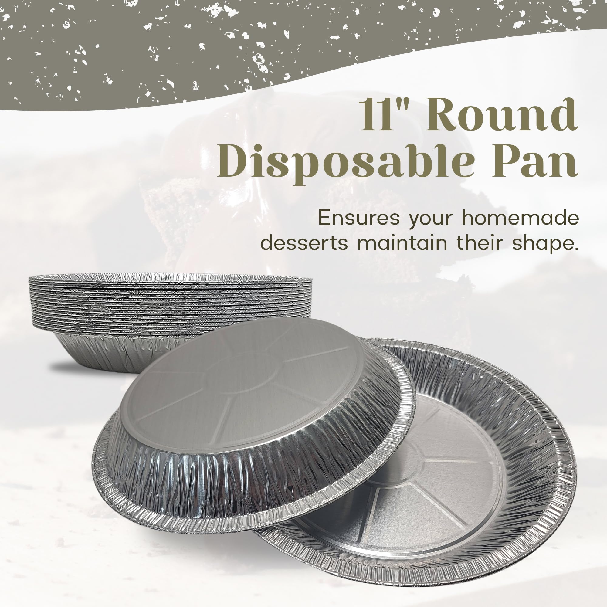 KitchenDance 11 Inch Deep Disposable Aluminum Foil Pie Pans - 12 Pack Heavy Duty Baking Tins for Pies, Quiches & Desserts | Perfect for Home Baking, Catering & Commercial Use | Eco-Friendly & Recyclable