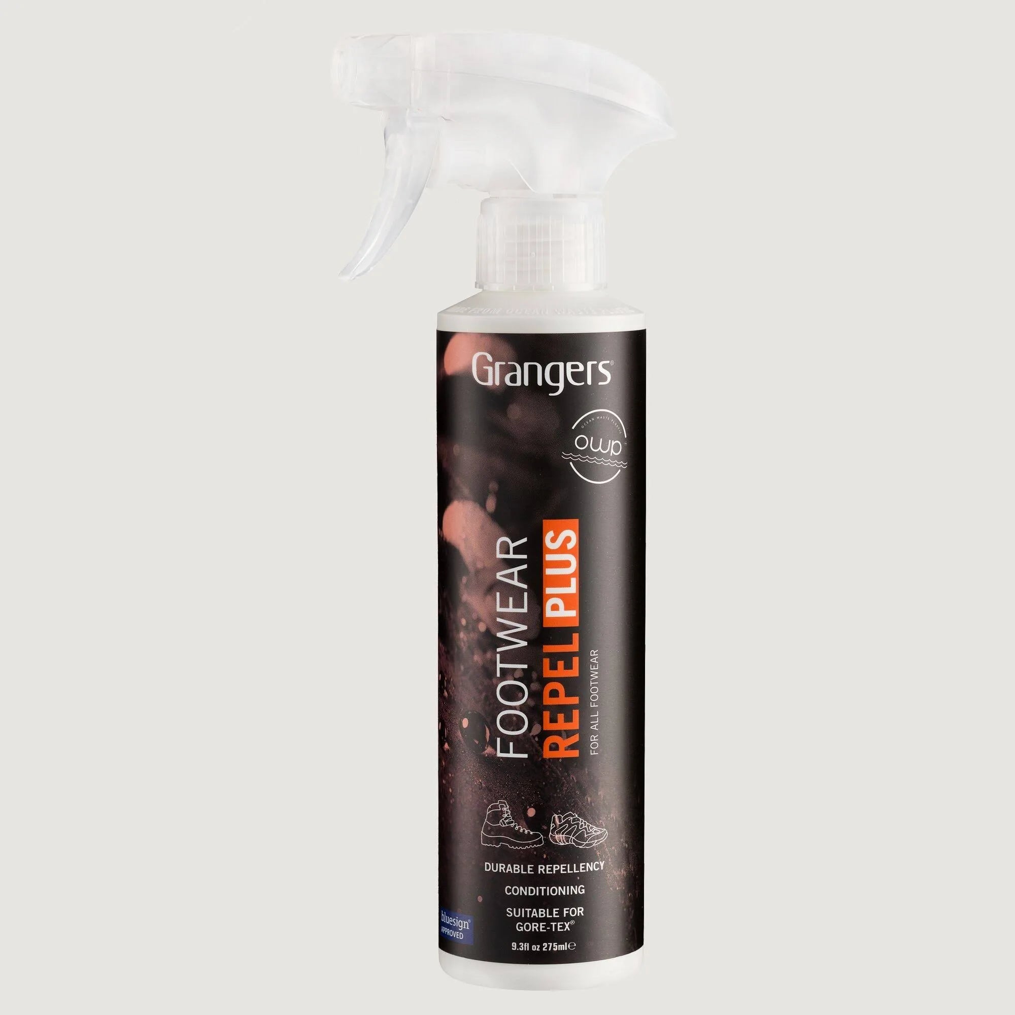 Grangers Footwear Repel Plus - Waterproof Spray for Shoes & Boots - Long-Lasting Protection Against Water, Stains & Dirt - Perfect for Hiking, Outdoor Activities & Daily Wear