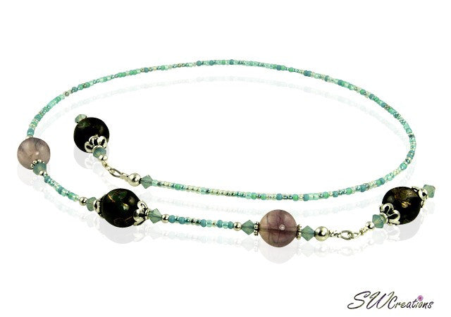Fluorite Gemstone Opal Beaded Bookmark - Handmade Crystal Bookmark for Readers, Gifts & Spiritual Healing | Perfect for Books, Journals & Bible Study