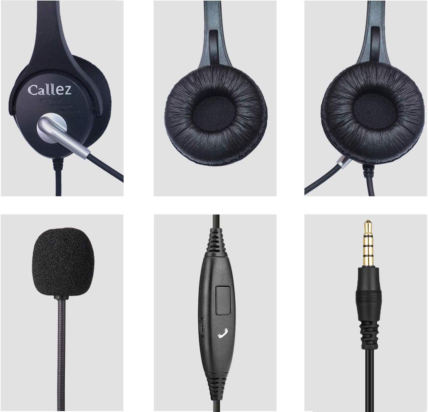 **Callez USB Wired Headset with Noise Cancelling Microphone for PC, Laptop - Office, Call Center, Zoom & Teams Meetings (Black) | Perfect for Remote Work, Online Classes & Customer Support**