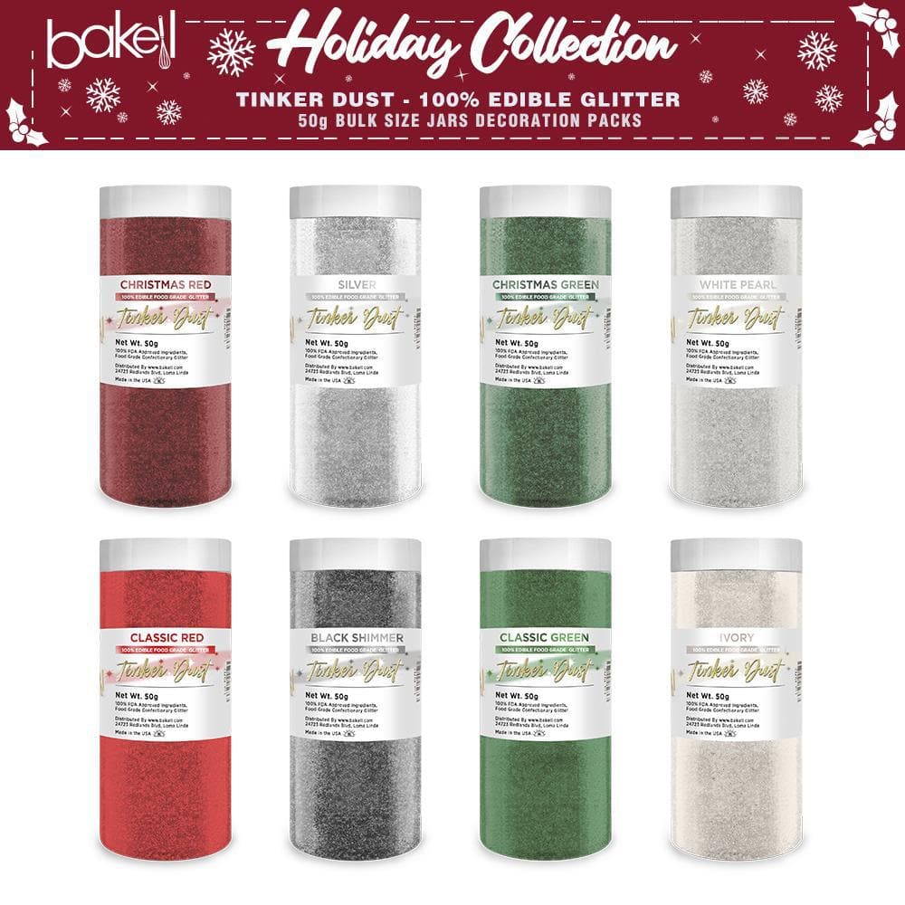 Christmas Collection Tinker Dust Combo Pack B (8 PC SET) 50 Gram Jar - Holiday DIY Crafts & Gift Making Supplies for Festive Decorations