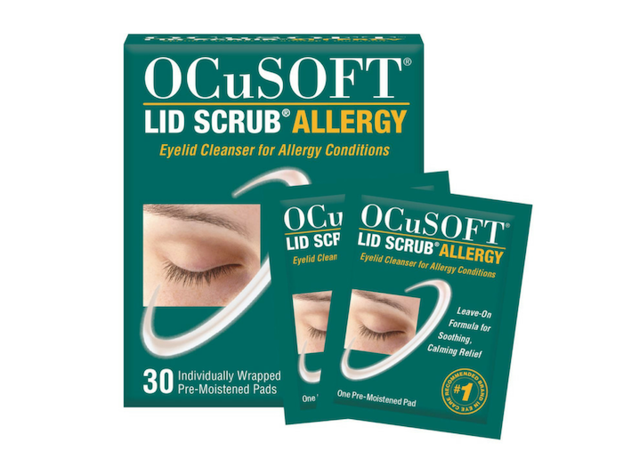 OCuSOFT Lid Scrub Allergy Eyelid Cleanser - Pre-Moistened Pads (30 Count) for Dry Eyes, Blepharitis & Eyelid Hygiene | Gentle Eye Care Solution for Daily Use & Makeup Removal