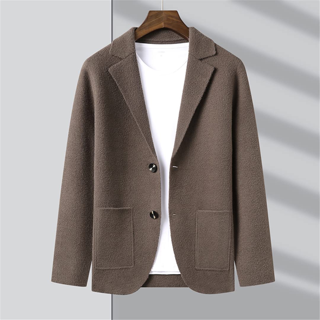 Men's Slim Fit Knit Blazer Cardigan Sweater - Autumn Winter Casual Coat Jacket for Office, Business, and Smart Casual Outfits